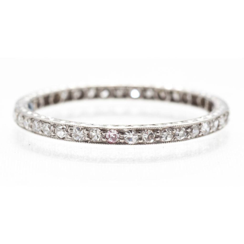 A diamond set eternity ring