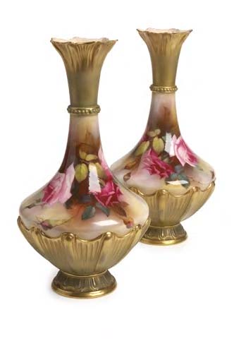 A pair of Royal Worcester vases,