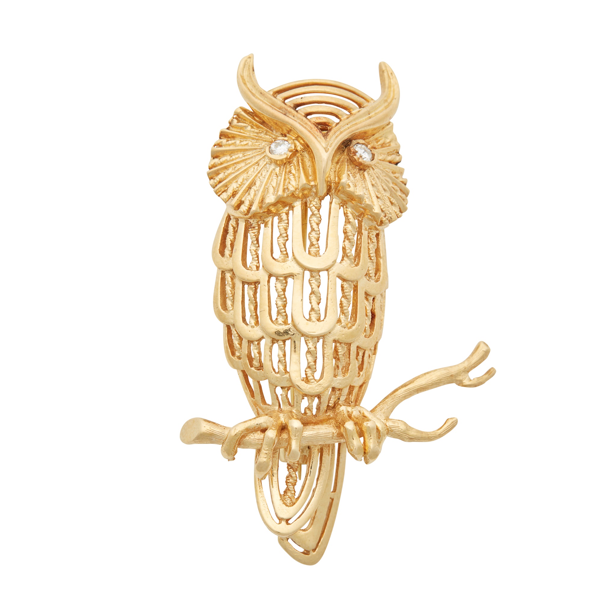 An 18ct gold novelty diamond set brooch