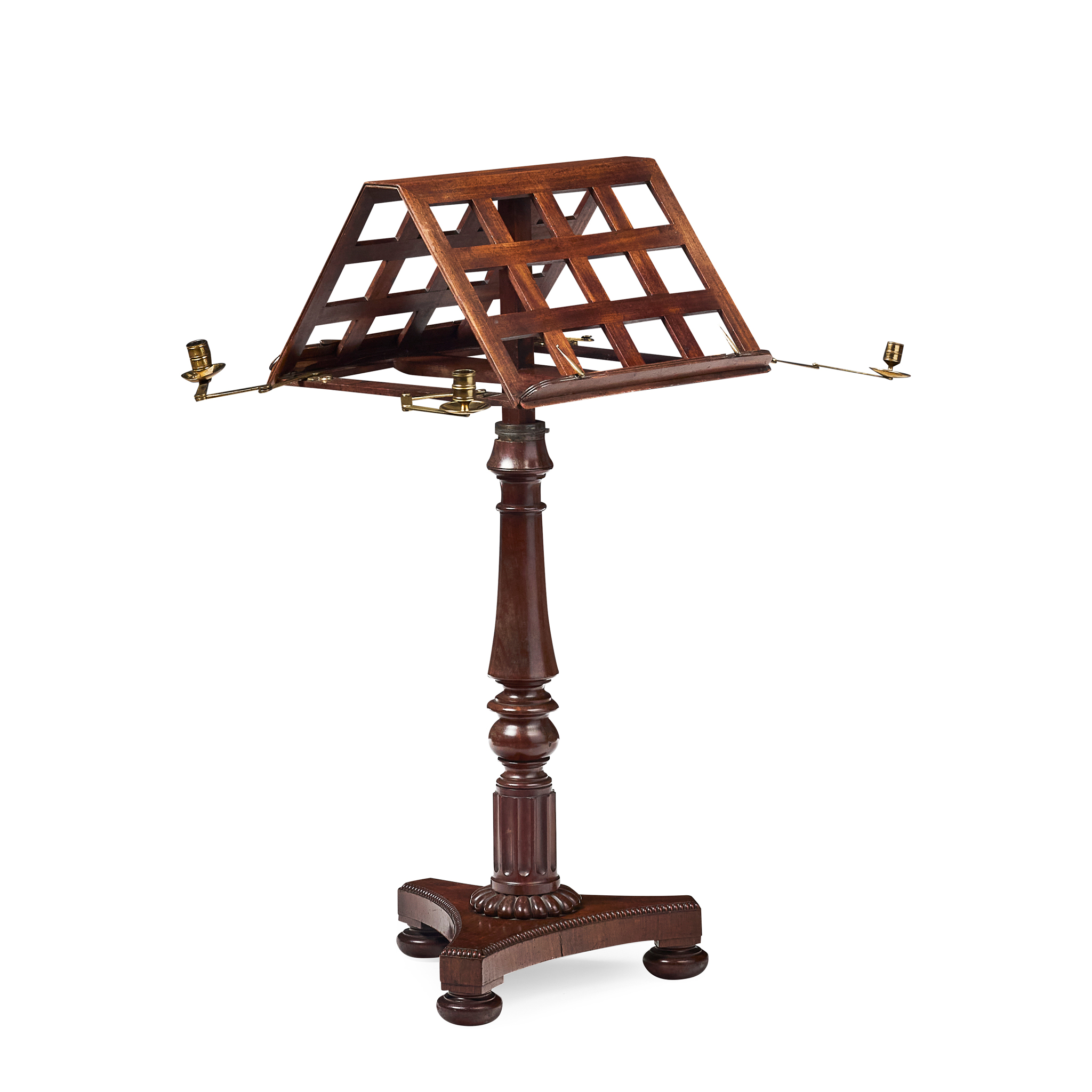 WILLIAM IV MAHOGANY DUET MUSIC STAND