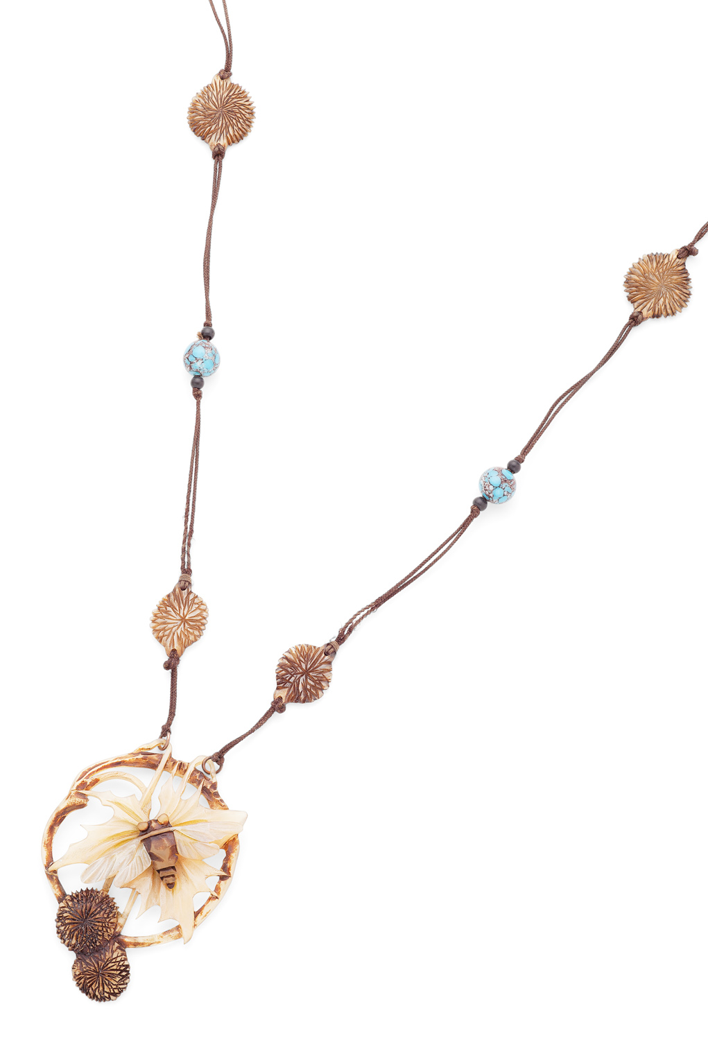 ELIZABETH BONTE - An early Twentieth century carved horn necklace