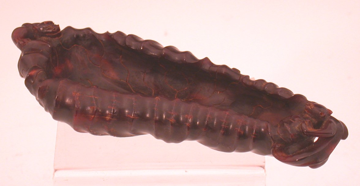 A 19th century Chinese carved horn bowl,