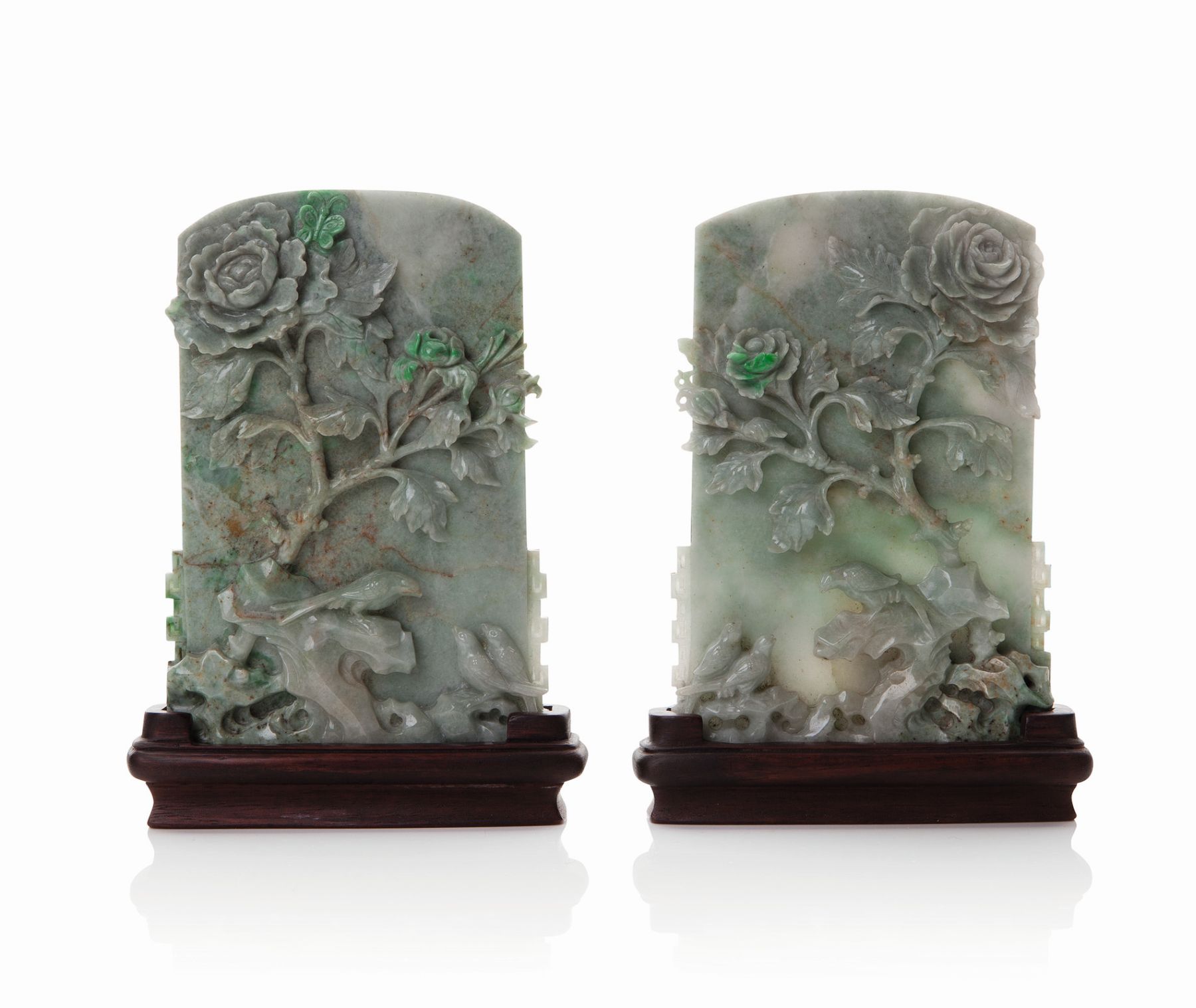 PAIR OF JADEITE PLAQUES