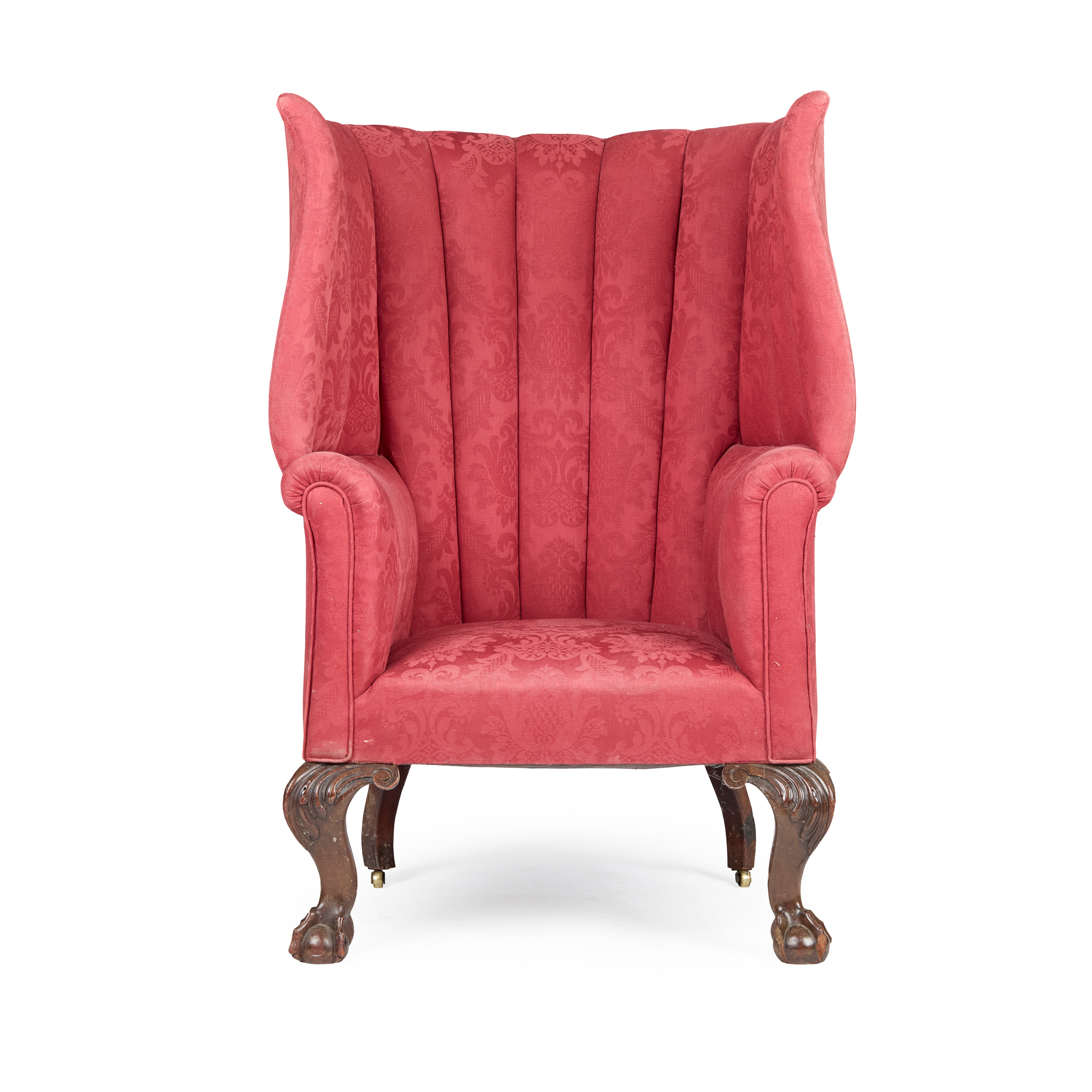 GEORGE II STYLE BARREL-BACK WING ARMCHAIR