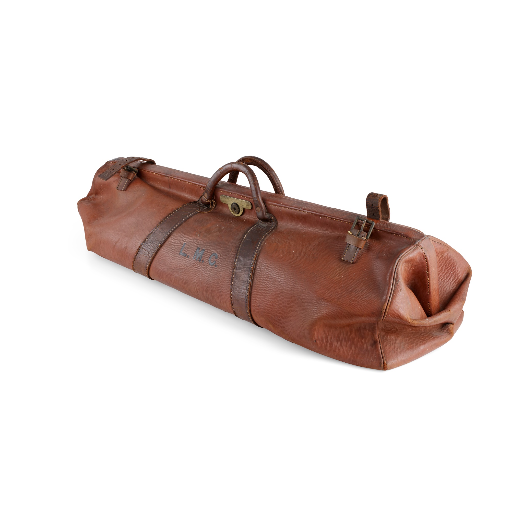 LEATHER CRICKET BAG AND BAT
