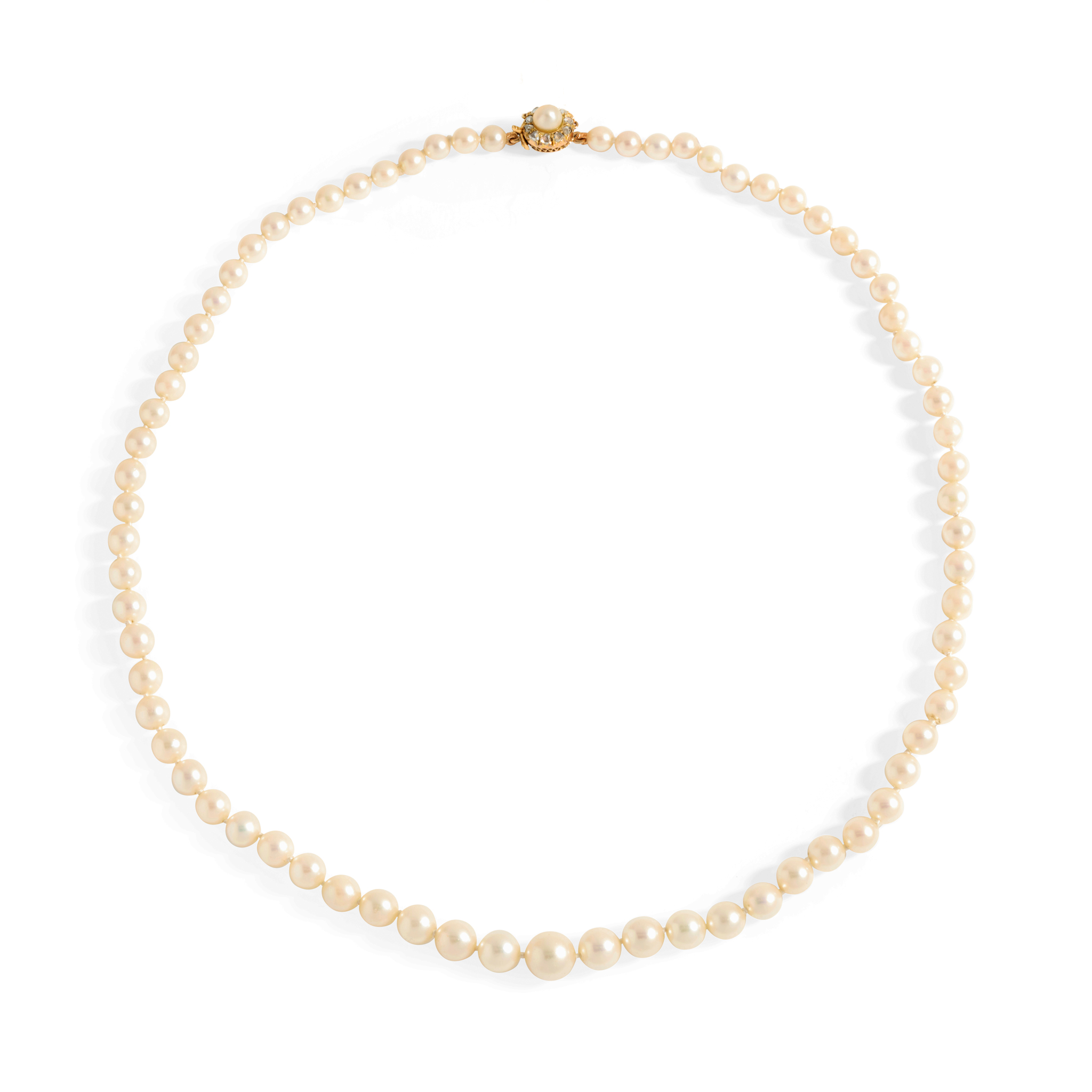 A cultured pearl necklace