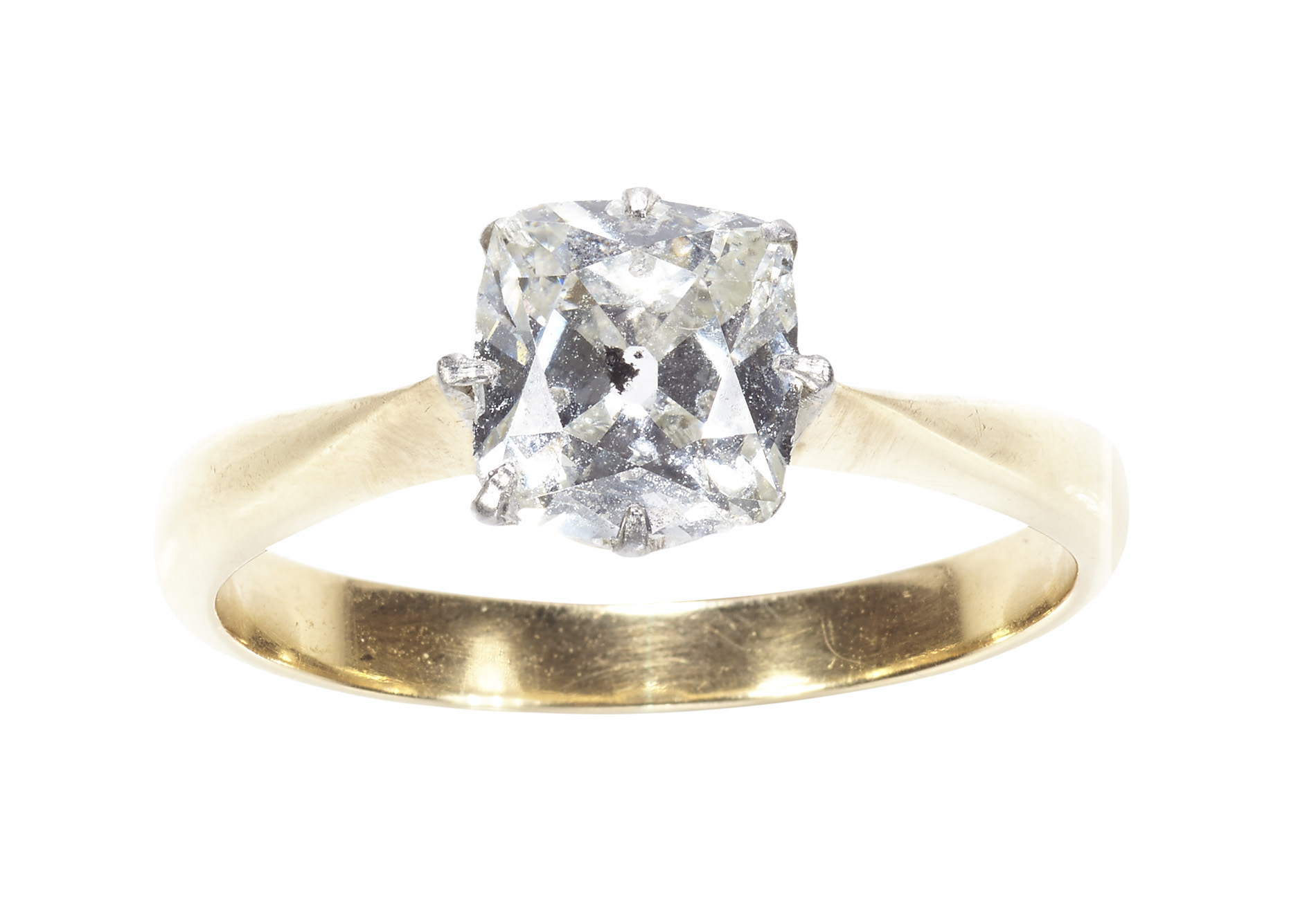 A diamond solitaire ring