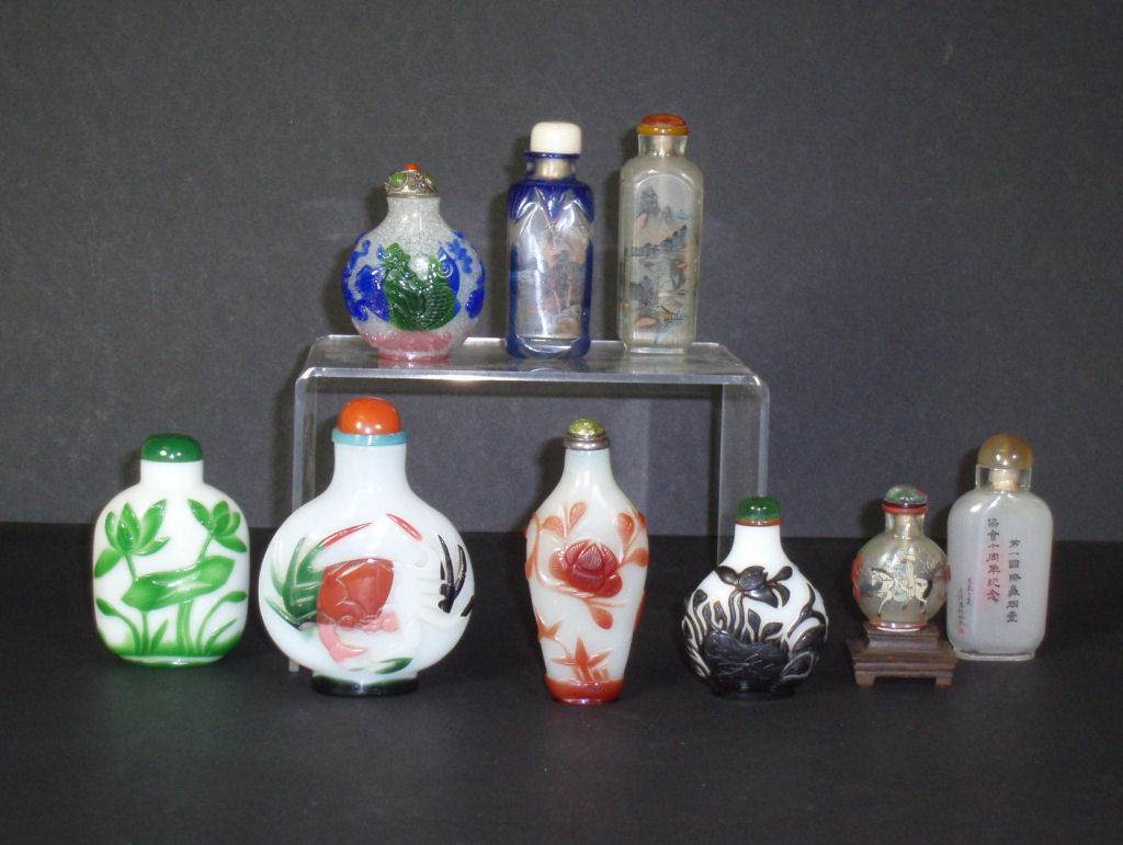 A collection of Chinese glass snuff bottles