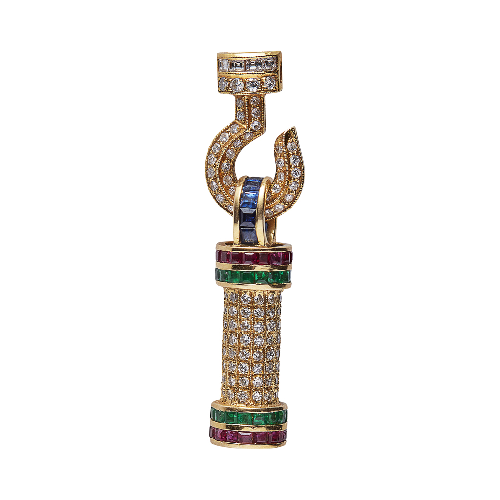 A multi-gem set clasp