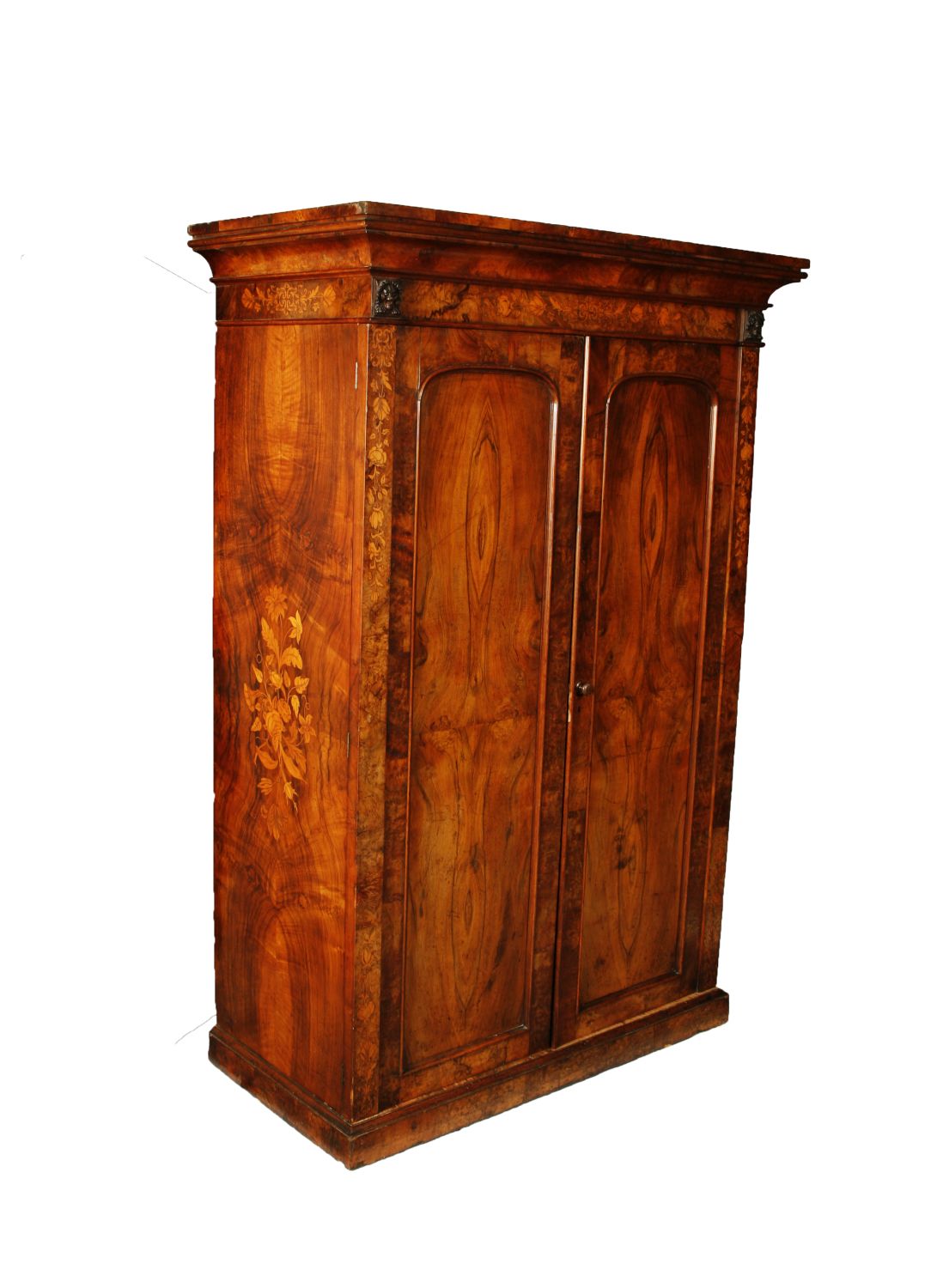 VICTORIAN INLAID WALNUT WARDROBE