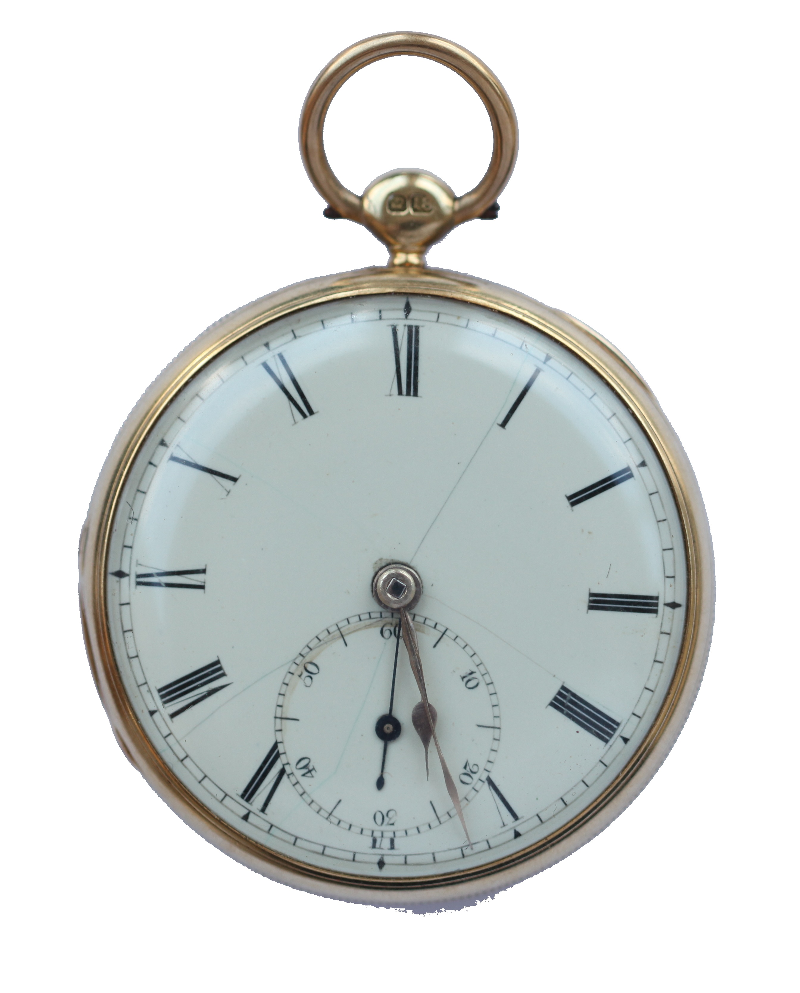 J W LYON EDINBURGH - an 18ct gold cased key wind pocket watch
