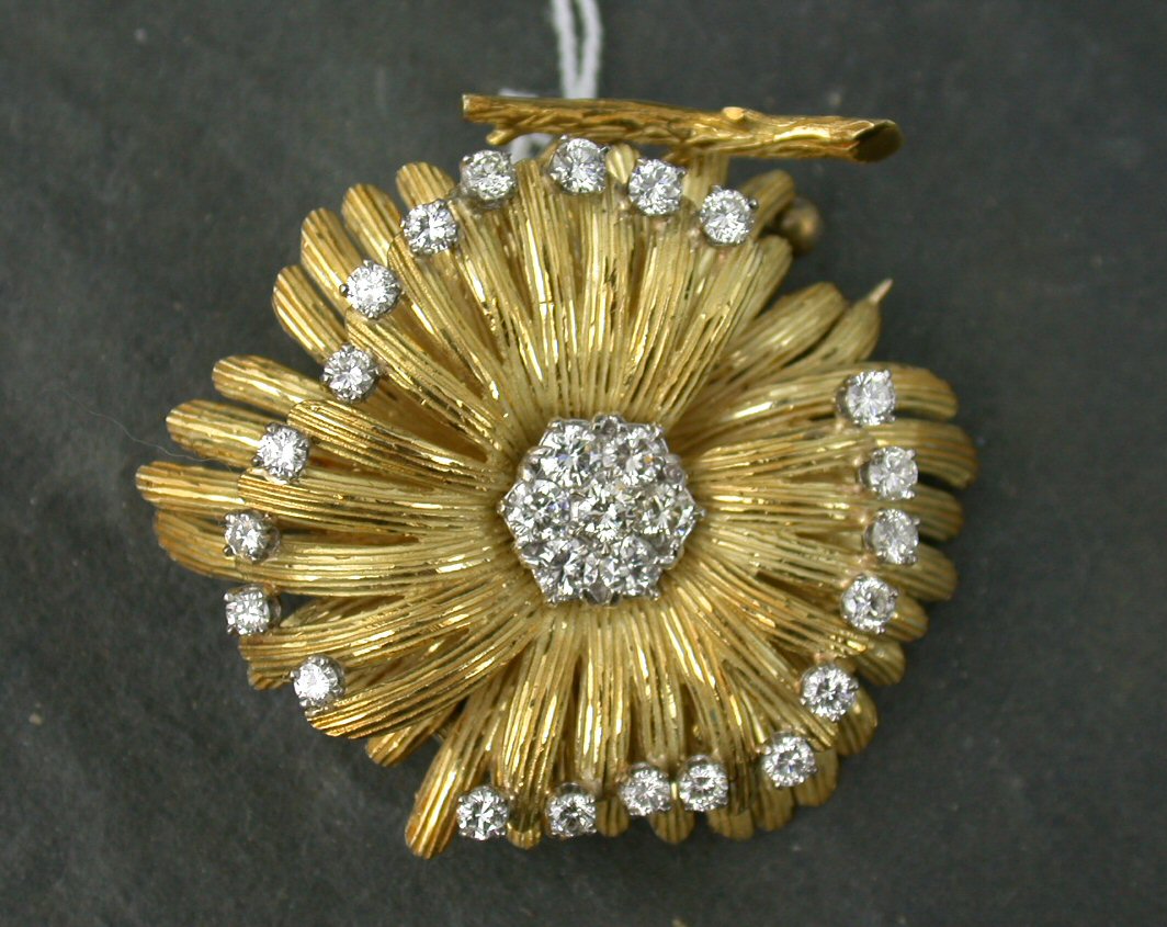 A continental diamond set brooch,