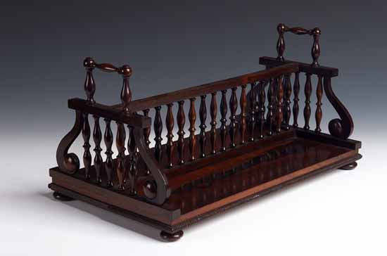 A Regency rosewood book carrier