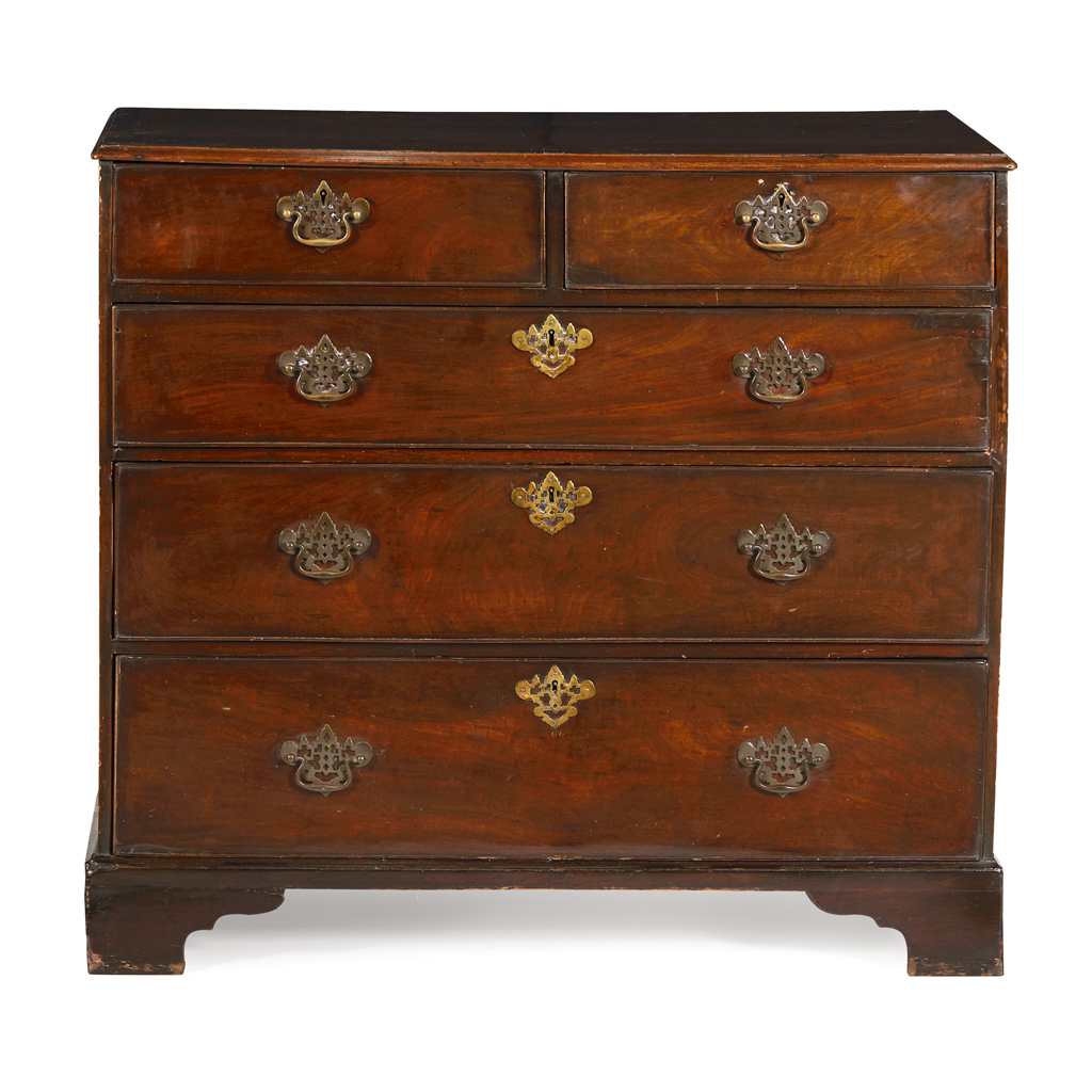 GEORGE II MAHOGANY CHEST OF DRAWERS