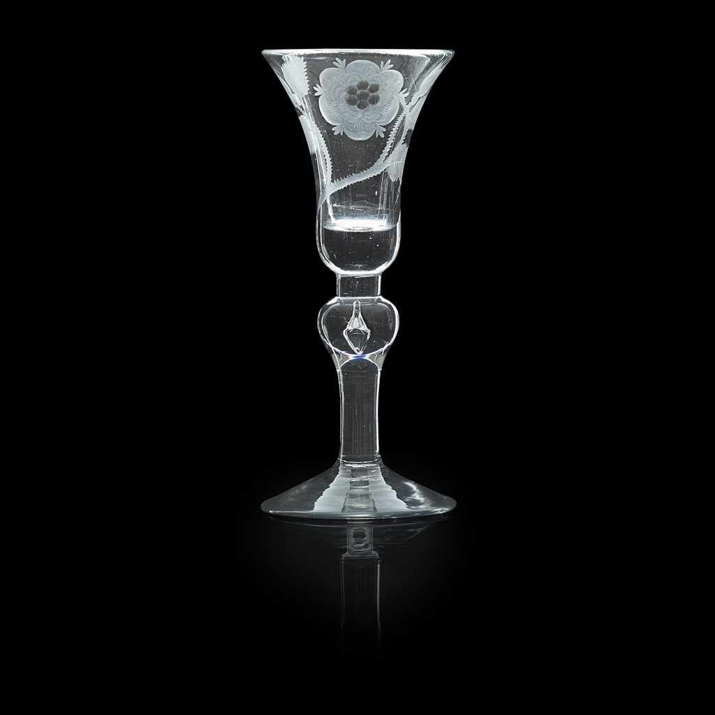JACOBITE ENGRAVED WINE GLASS