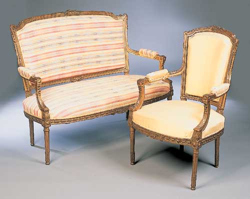 A 19th century giltwood parlour suite