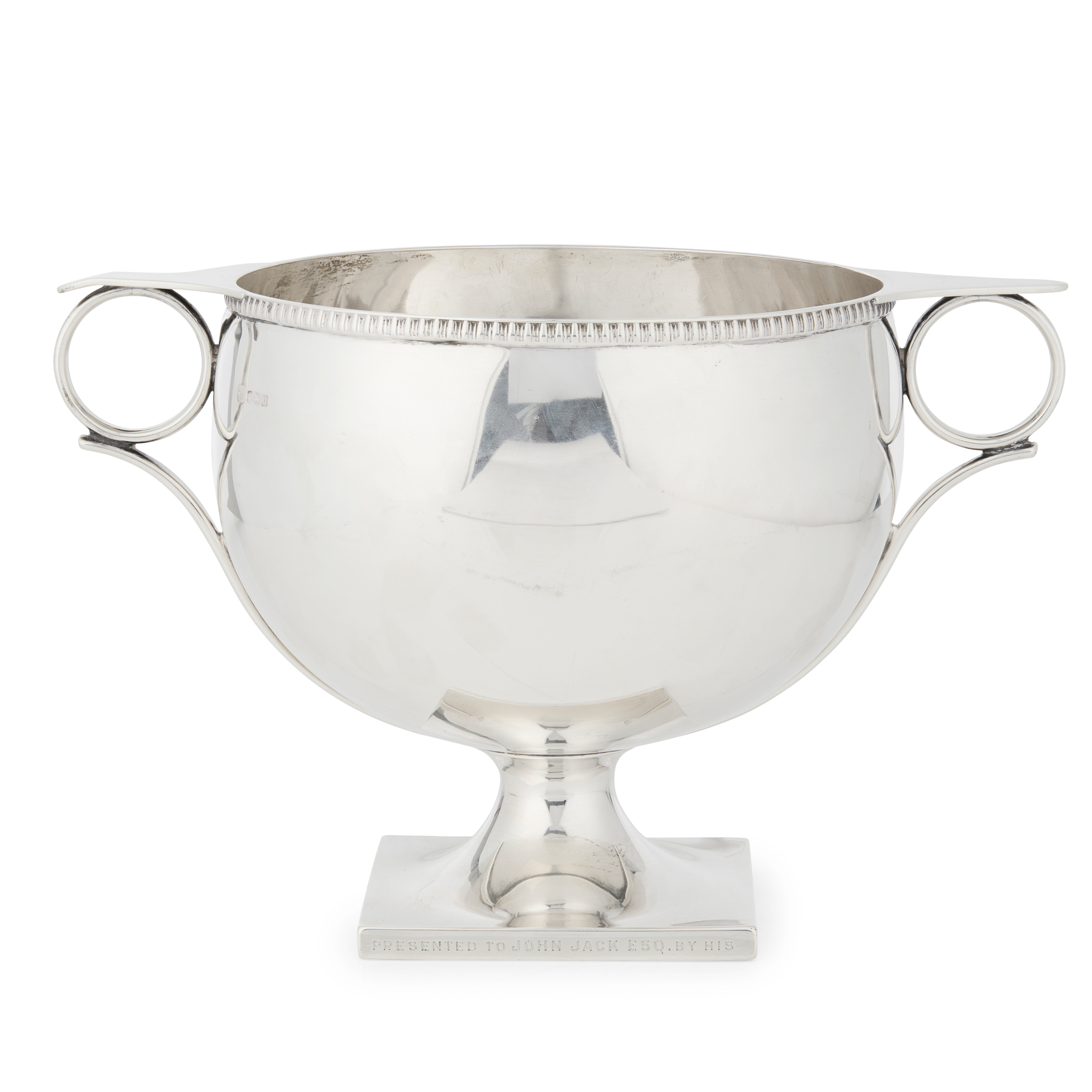 A GEORGE V TWIN-HANDLED PRESENTATION BOWL
