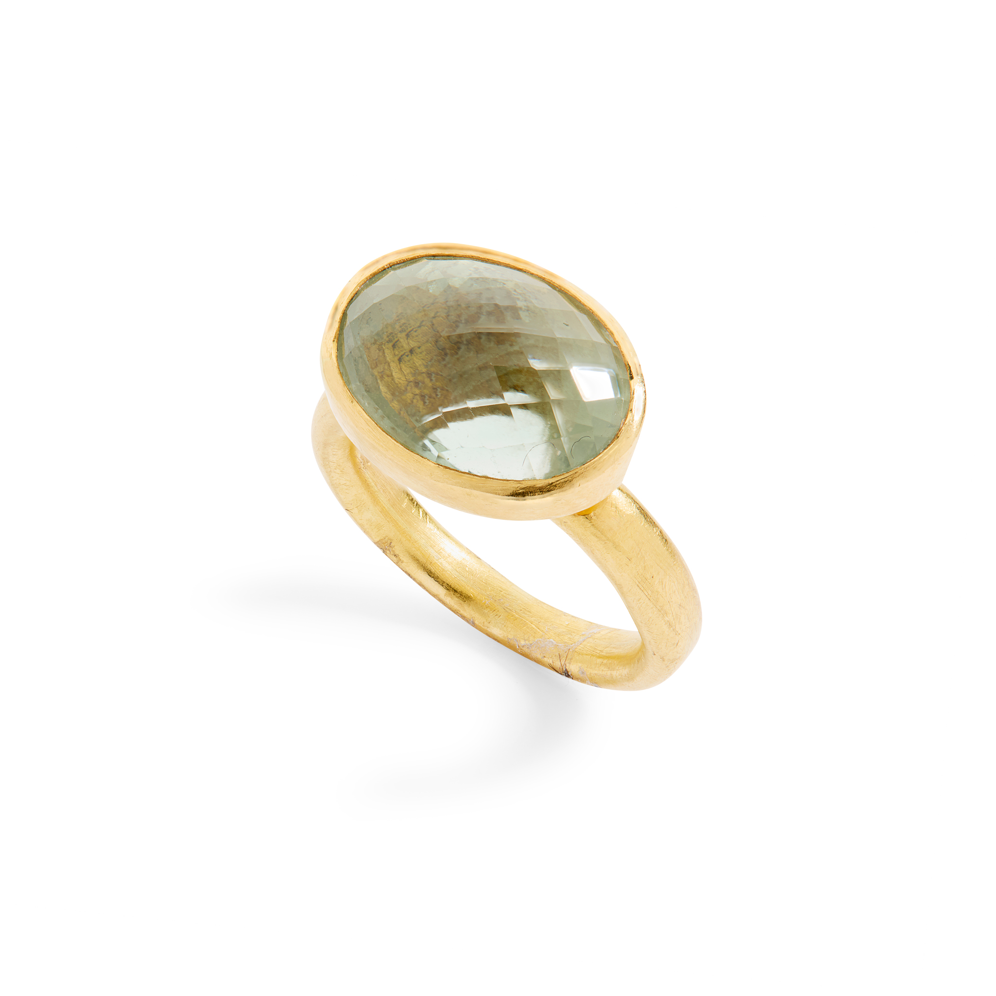 A Prasiolite Cocktail Ring
