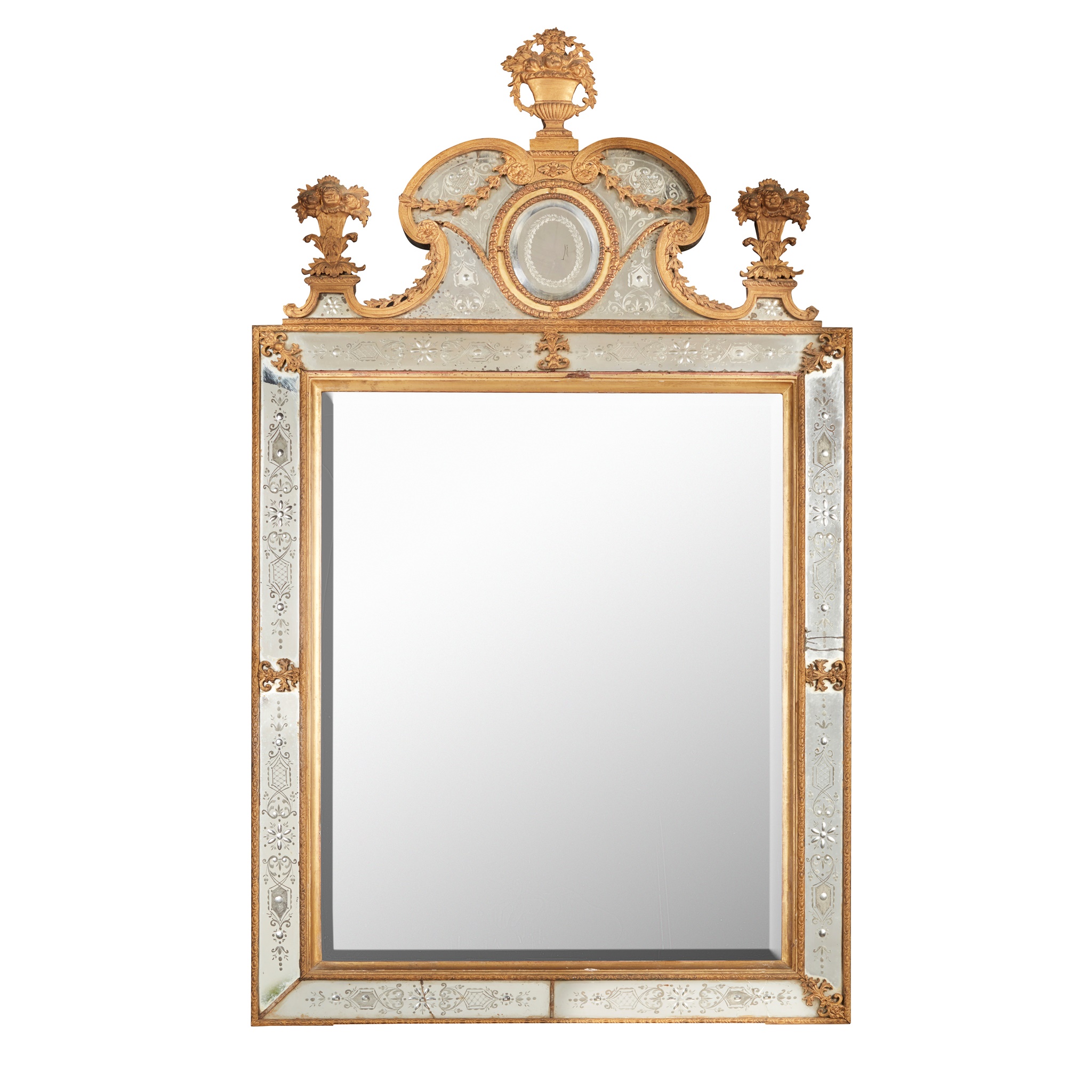 SWEDISH GILT METAL MIRROR, IN THE MANNER OF BURCHARD PRECHT