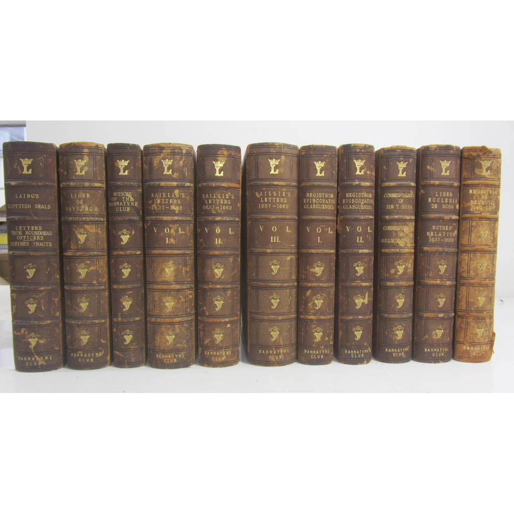 Bannatyne Club Publications, 17 volumes, in brown half morocco gilt, including