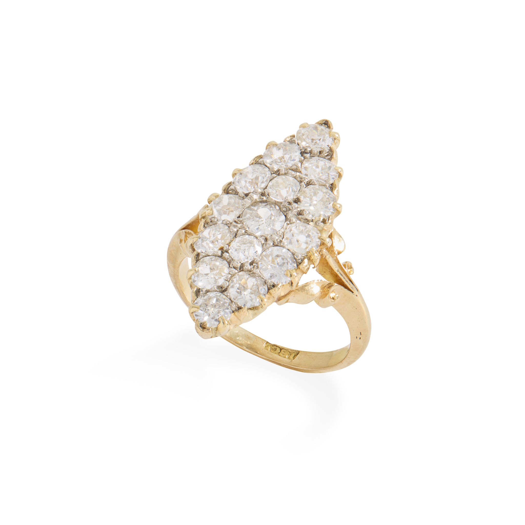A late Victorian diamond cluster ring, circa 1890s