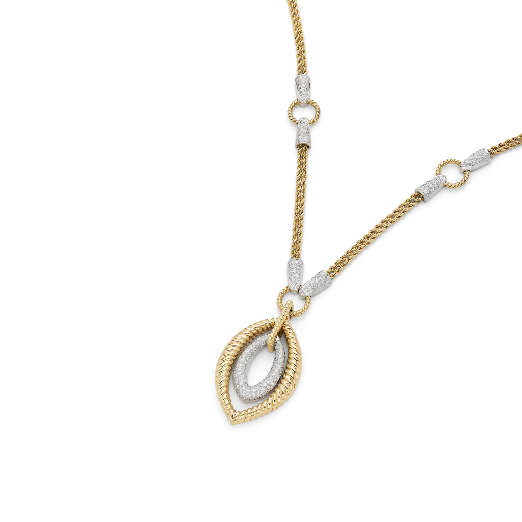 A contemporary diamond set pendant necklace