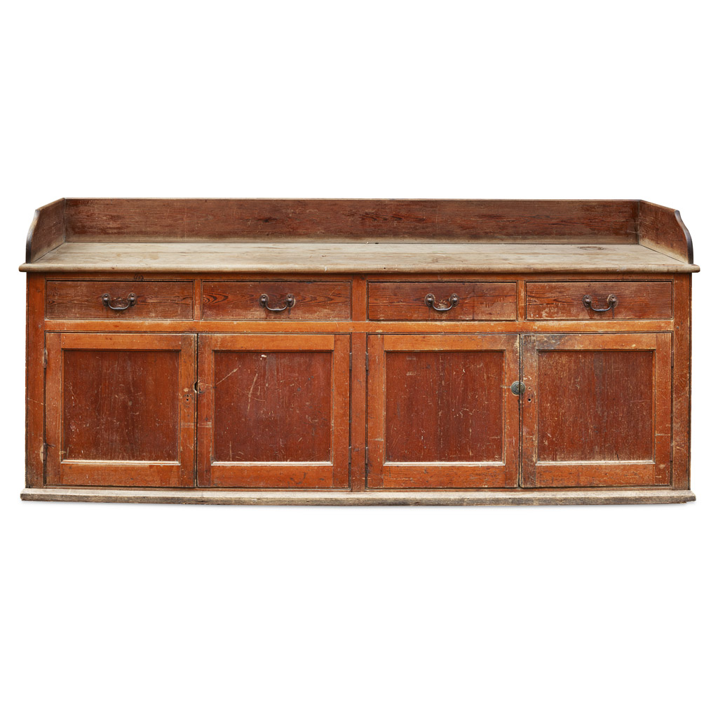 LARGE VICTORIAN DEAL KITCHEN SIDEBOARD