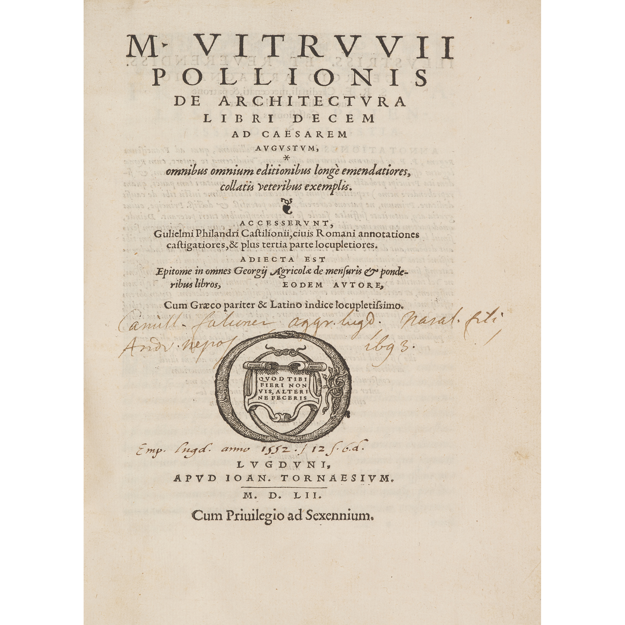Vitruvius Pollio, Marcus