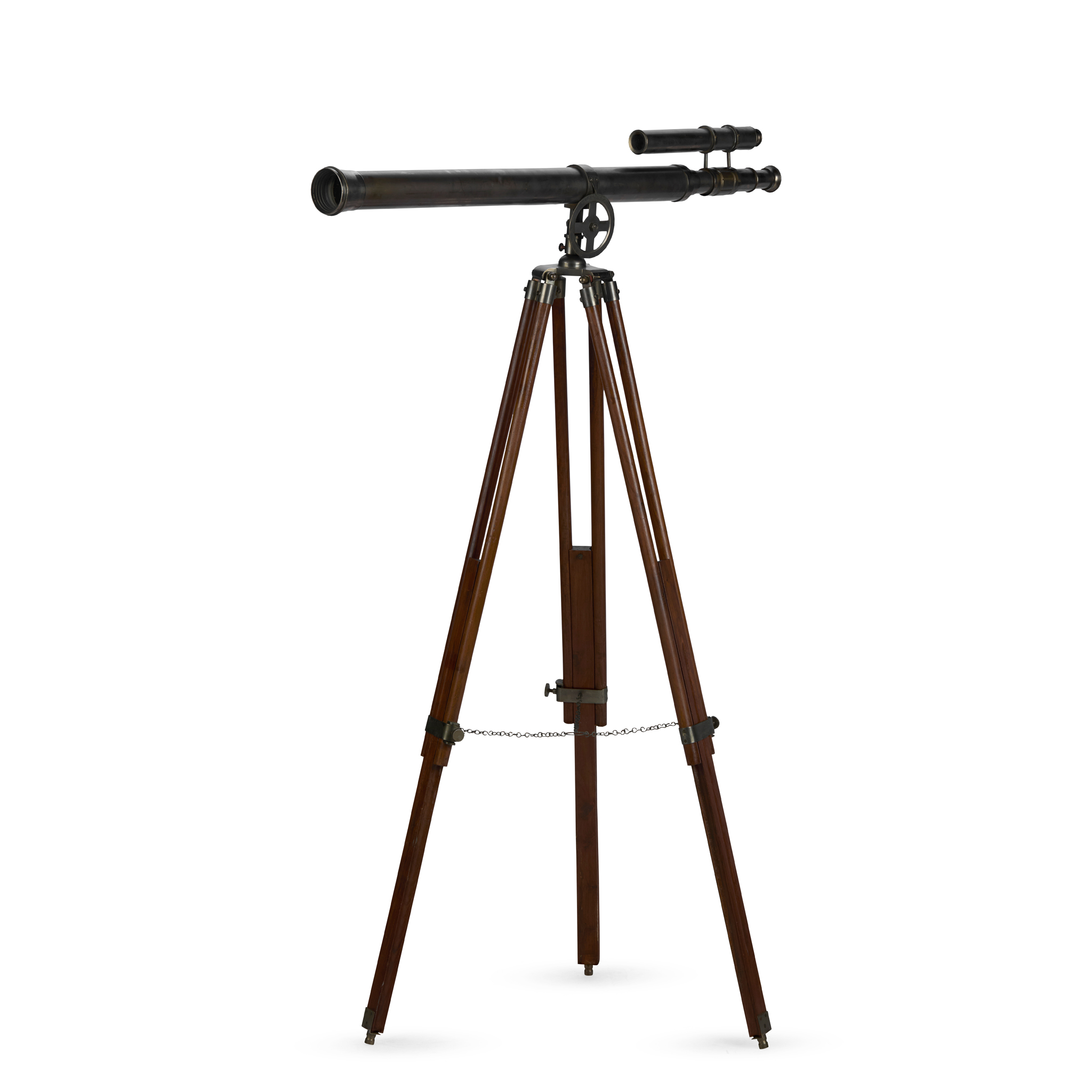 AN ENGLISH SILVERED BRASS 2 1/4 INCH REFRACTING TELESCOPE, STANLEY