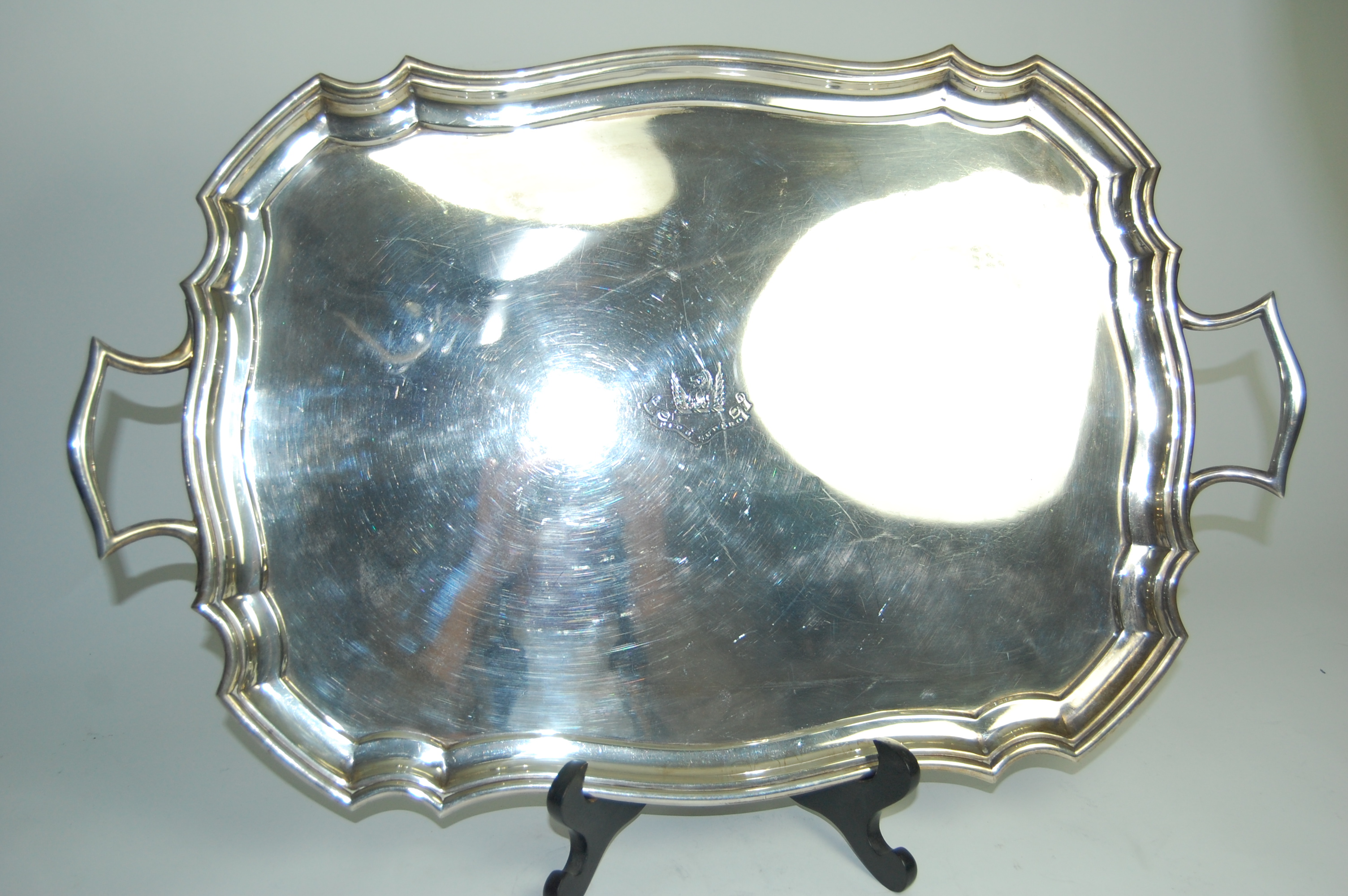 A modern twin handled butlers tray