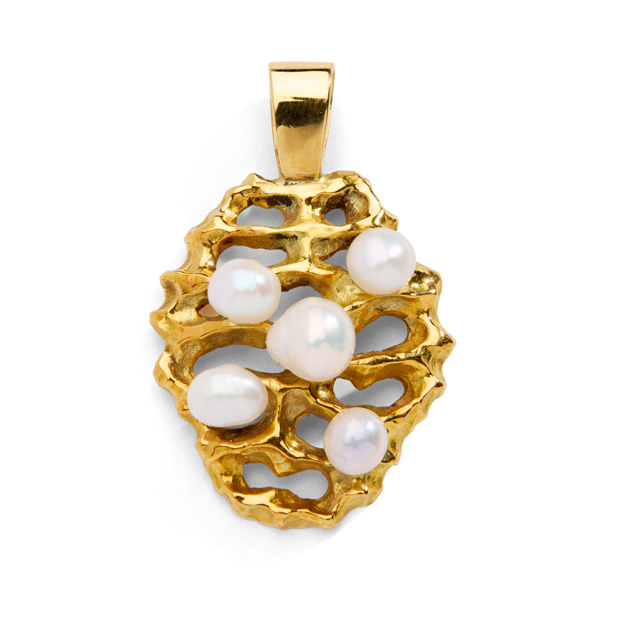 AN 18CT GOLD SCOTTISH FRESHWATER PEARL PENDANT