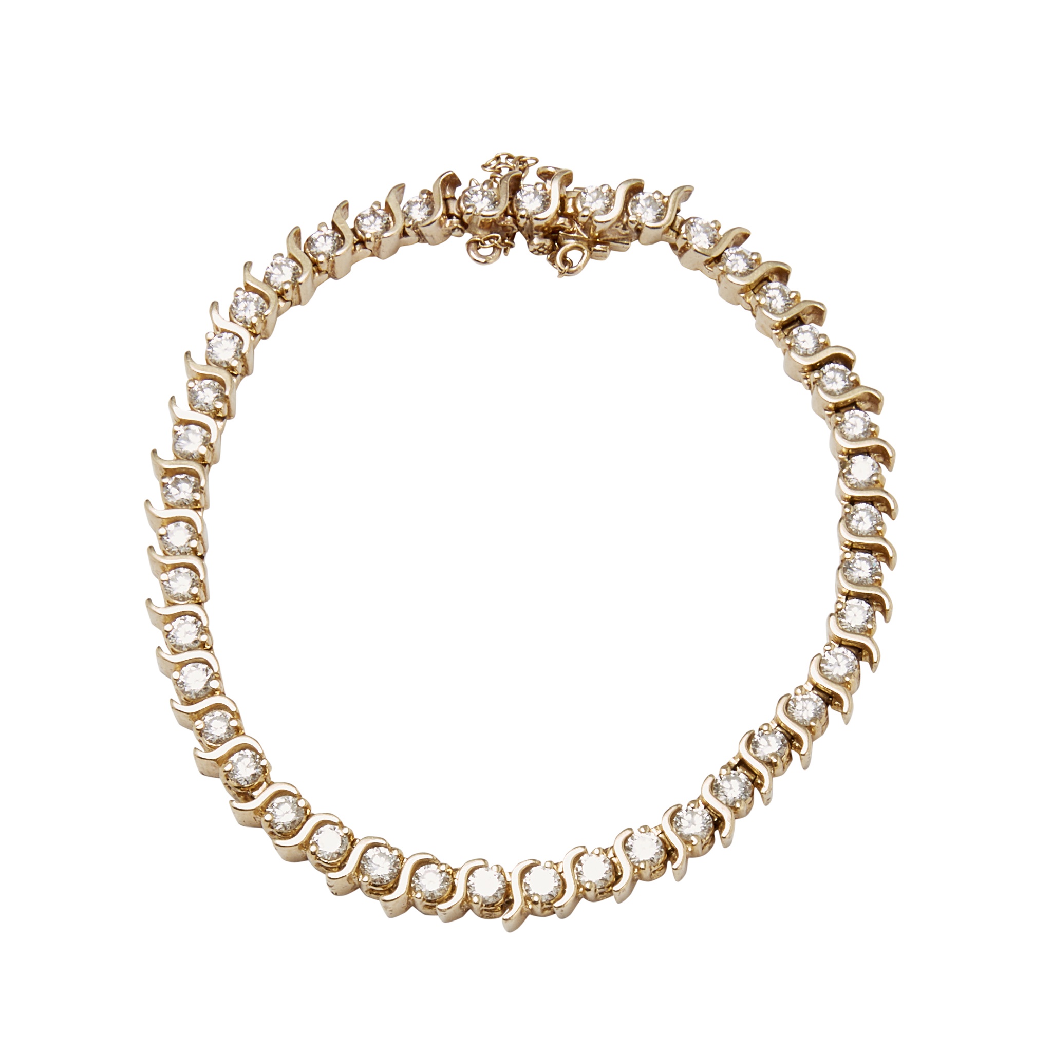 A diamond set line bracelet