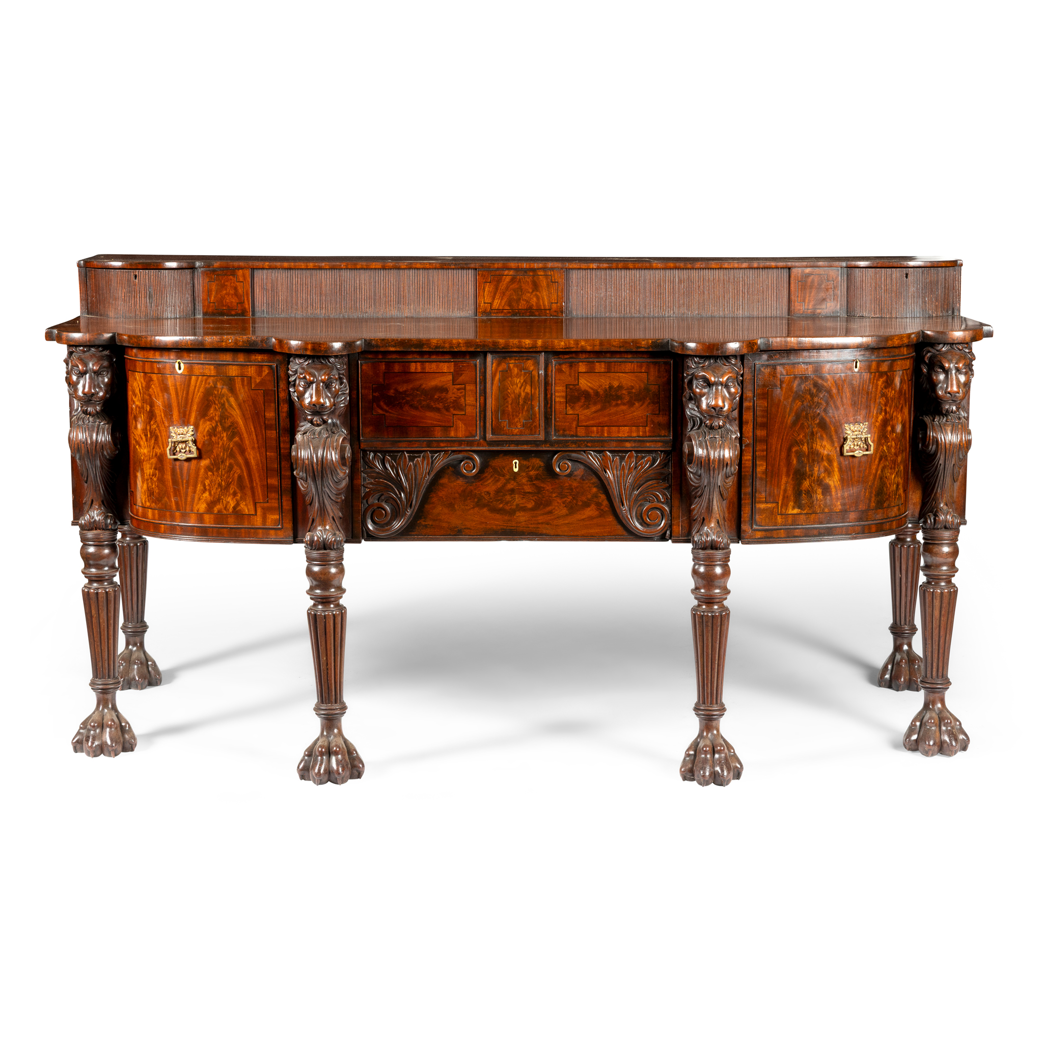 A SCOTTISH MAHOGANY STAGE BACK SIDEBOARD