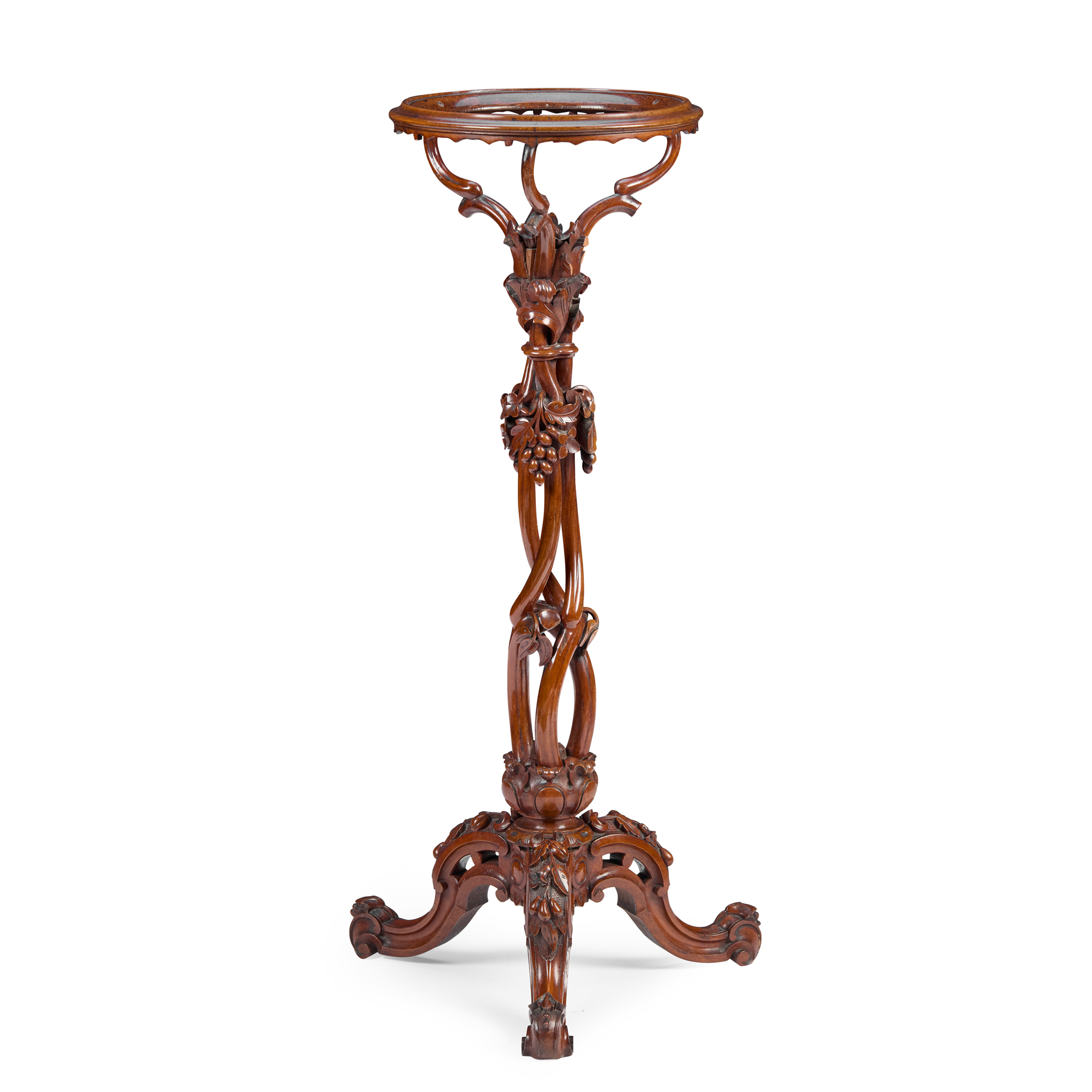 SCOTTISH EARLY VICTORIAN CARVED WALNUT BASIN STAND