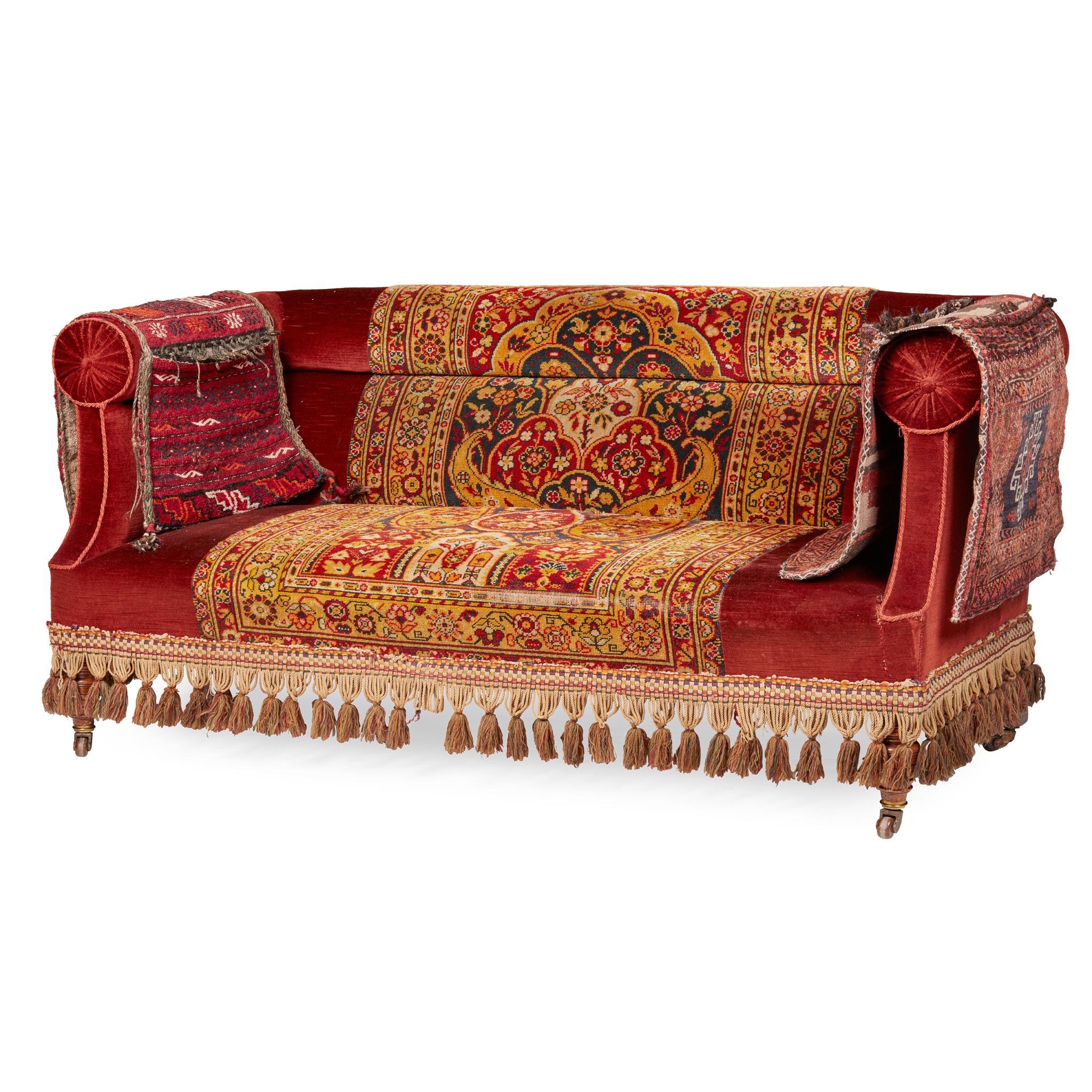 VICTORIAN CARPET UPHOLSTERED SOFA