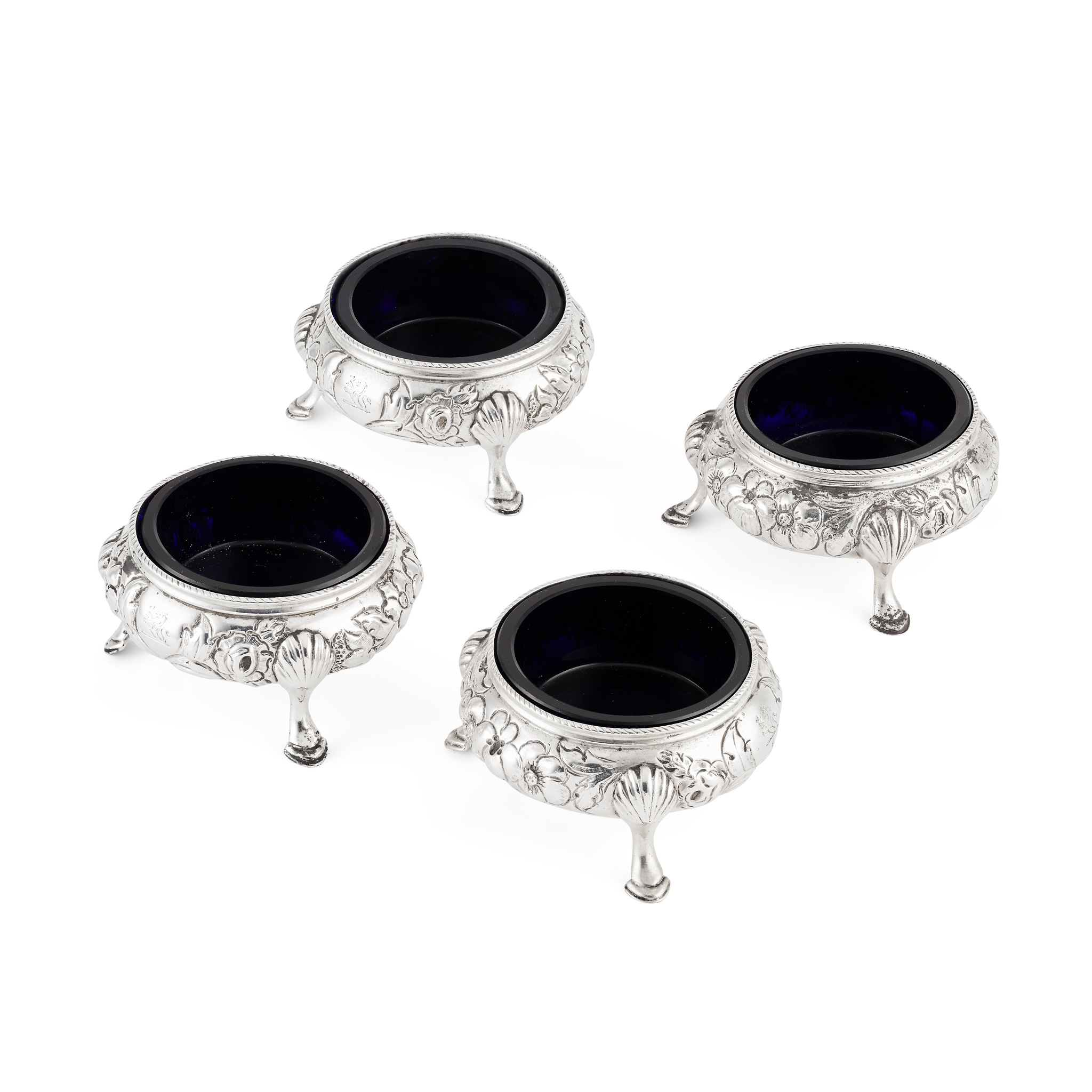 A SET OF FOUR VICTORIAN SALTS