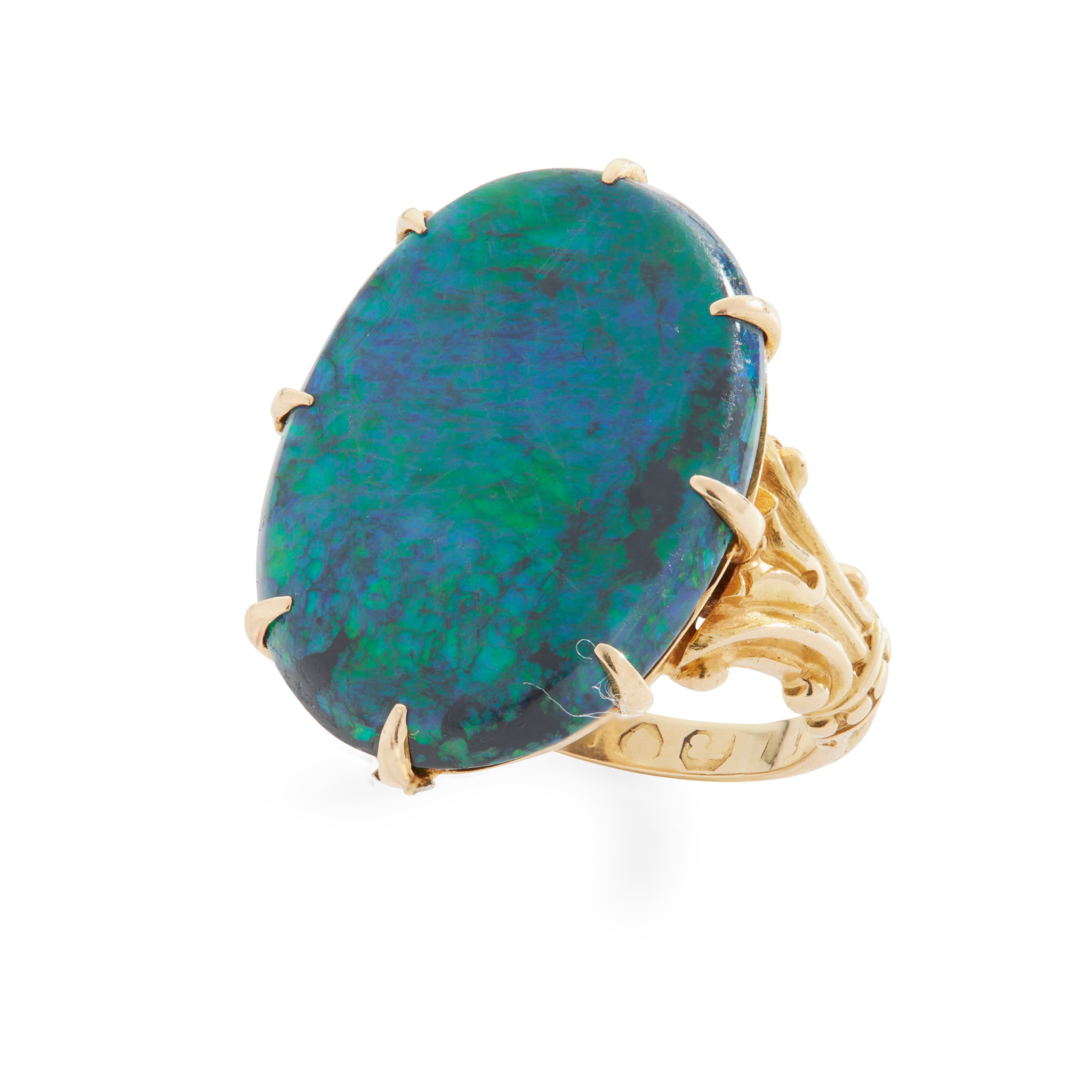 A black opal ring