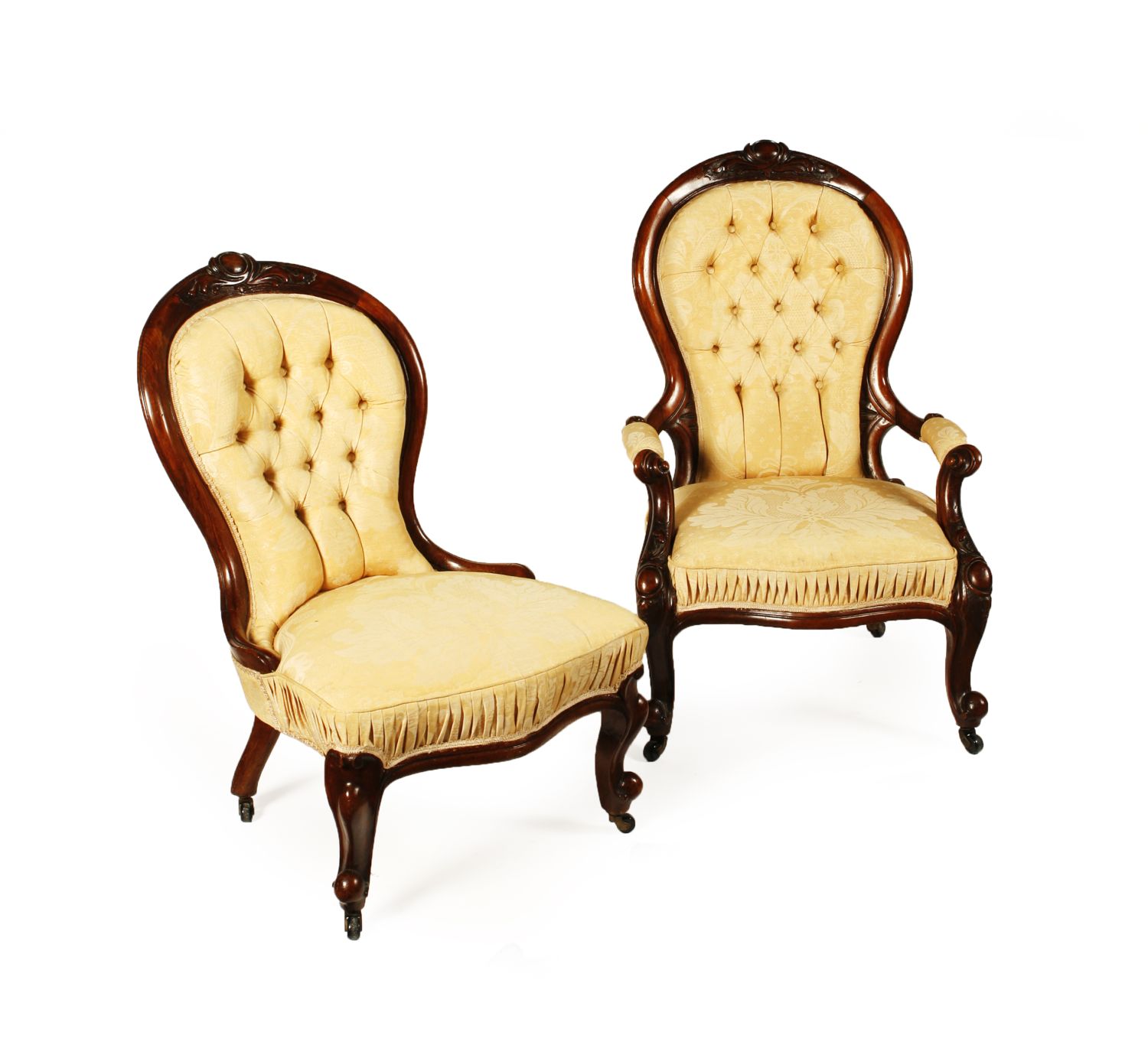 TWO MATCHING VICTORIAN SPOONBACK CHAIRS