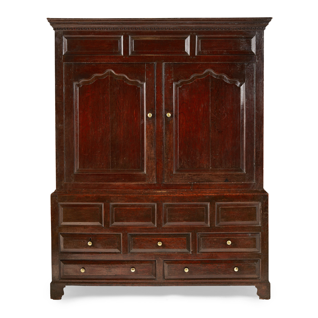 GEORGE III OAK PRESS CUPBOARD