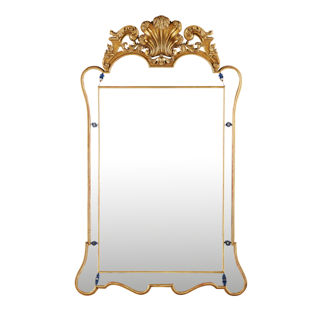 QUEEN ANNE STYLE GILTWOOD AND GESSO MIRROR