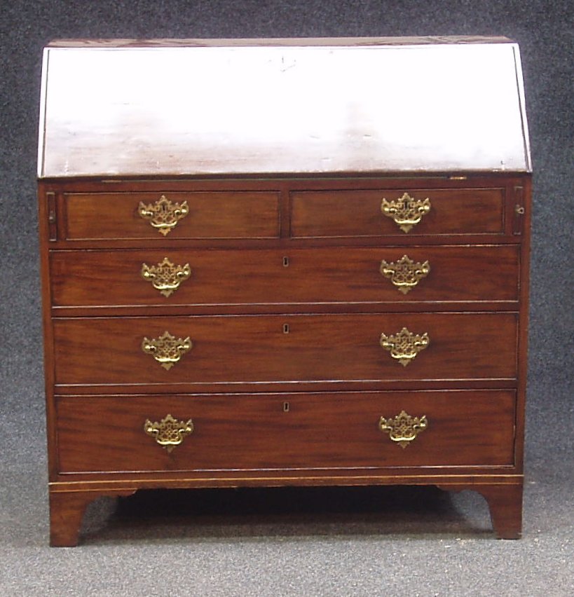 A George III mahogany bureau,