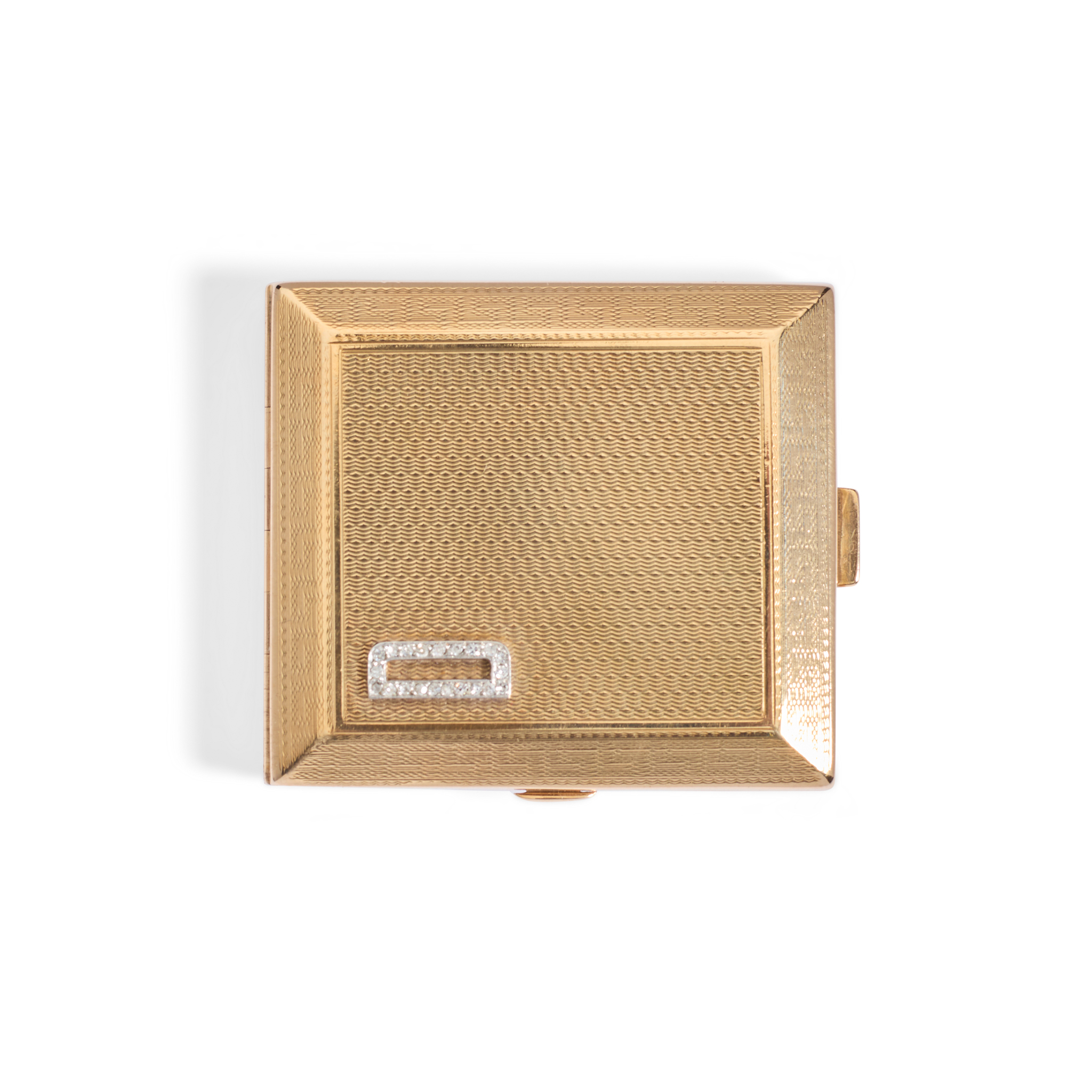 Asprey & Co: An early 20th century 9ct gold powder compact
