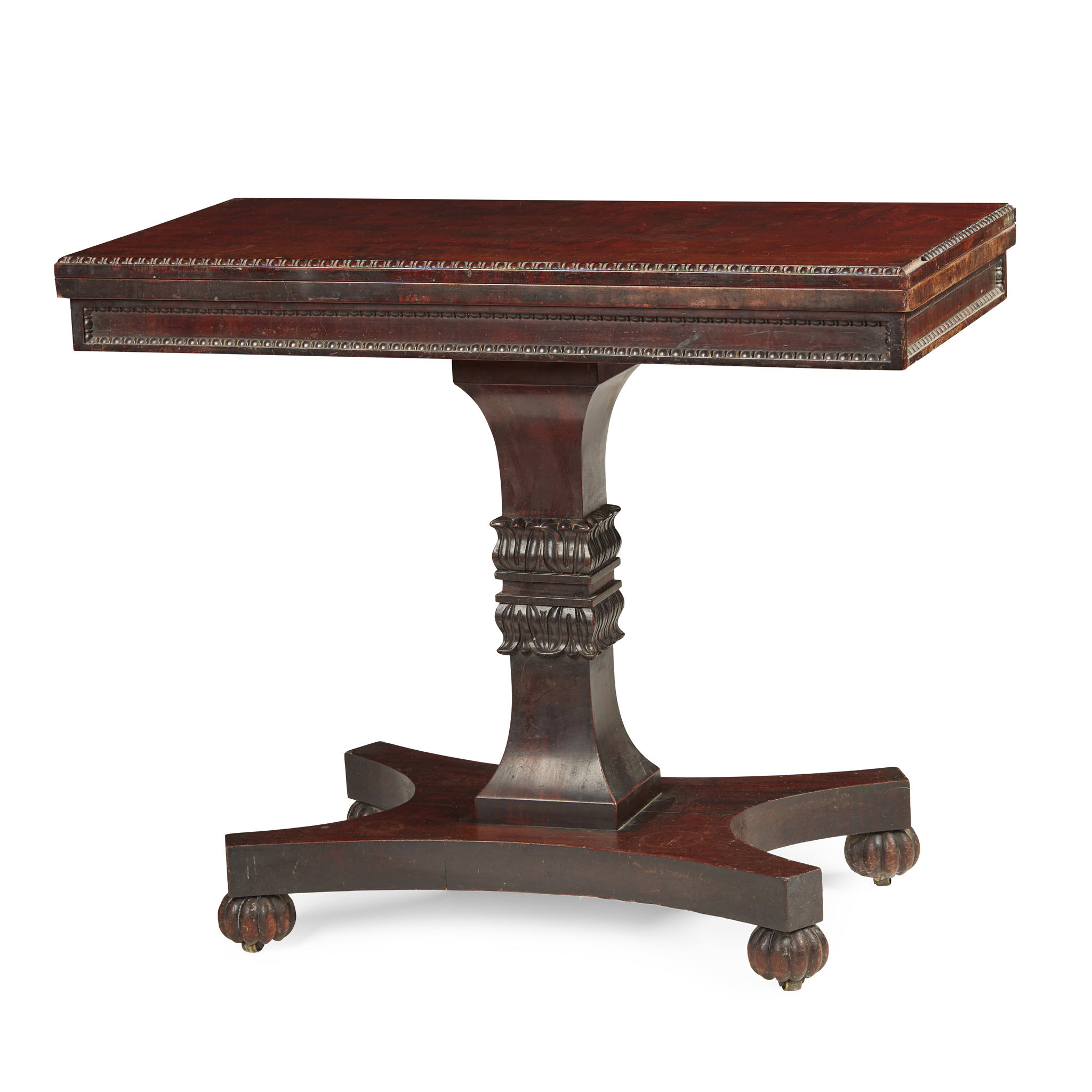 SCOTTISH REGENCY MAHOGANY PEDESTAL CARD TABLE, IN THE MANNER OF WILLIAM TROTTER