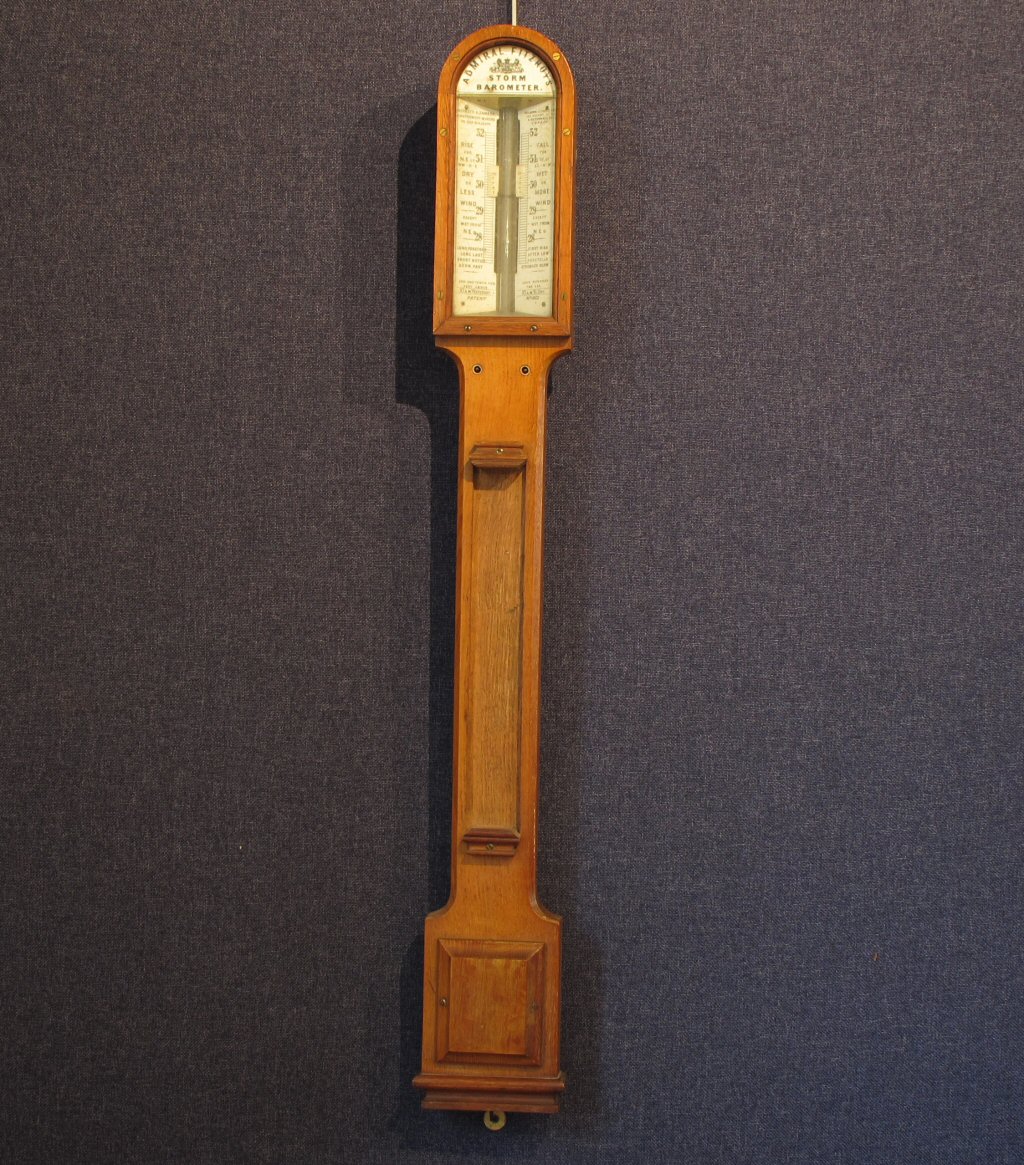 A Victorian oak Admiral Fitzroy's storm barometer By Negretti & Zambra