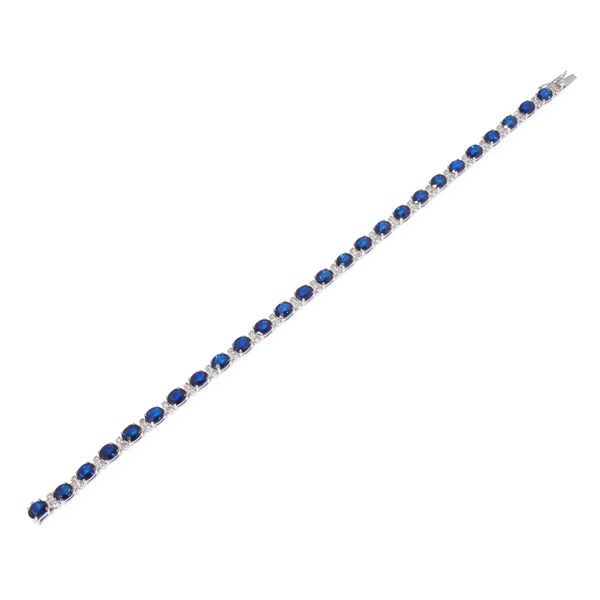 A sapphire and diamond bracelet