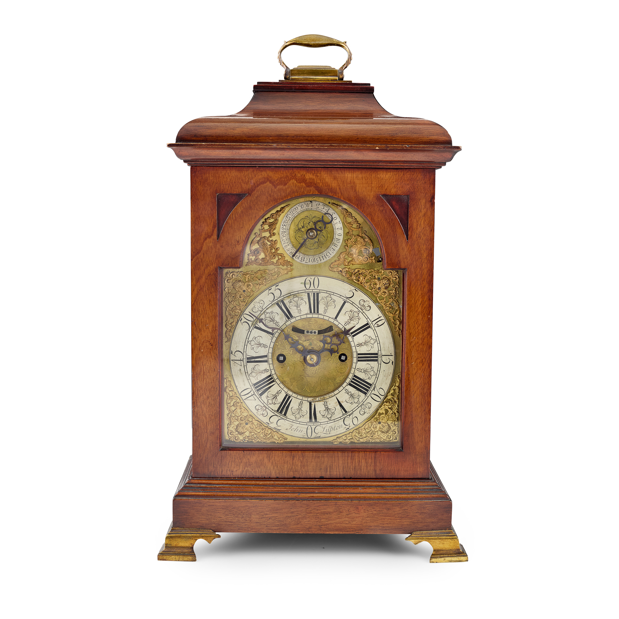 GEORGE II / EARLY GEORGE III STYLE MAHOGANY BRACKET CLOCK