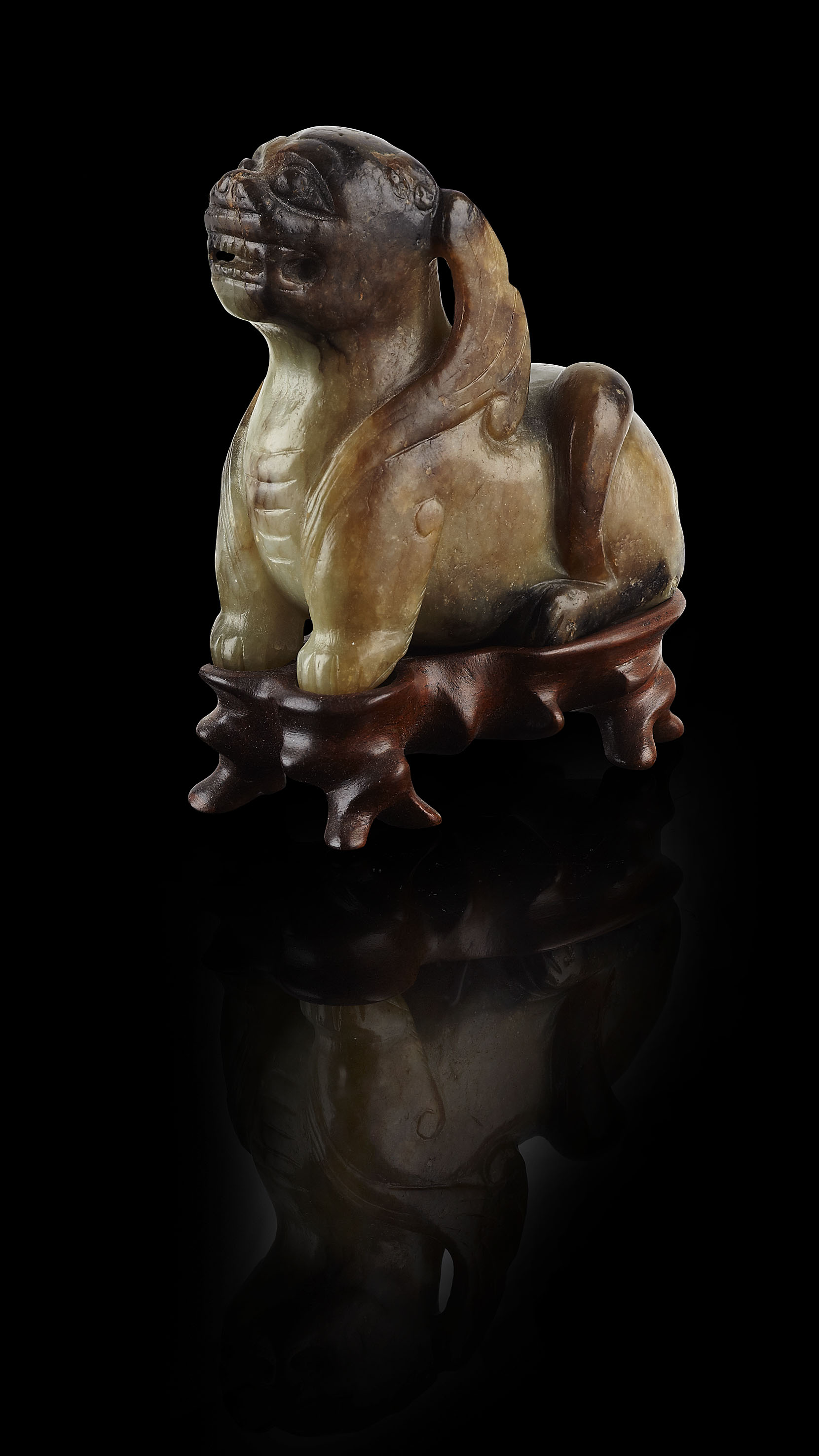 CHINESE JADE FIGURE OF A MYTHICAL BEAST
