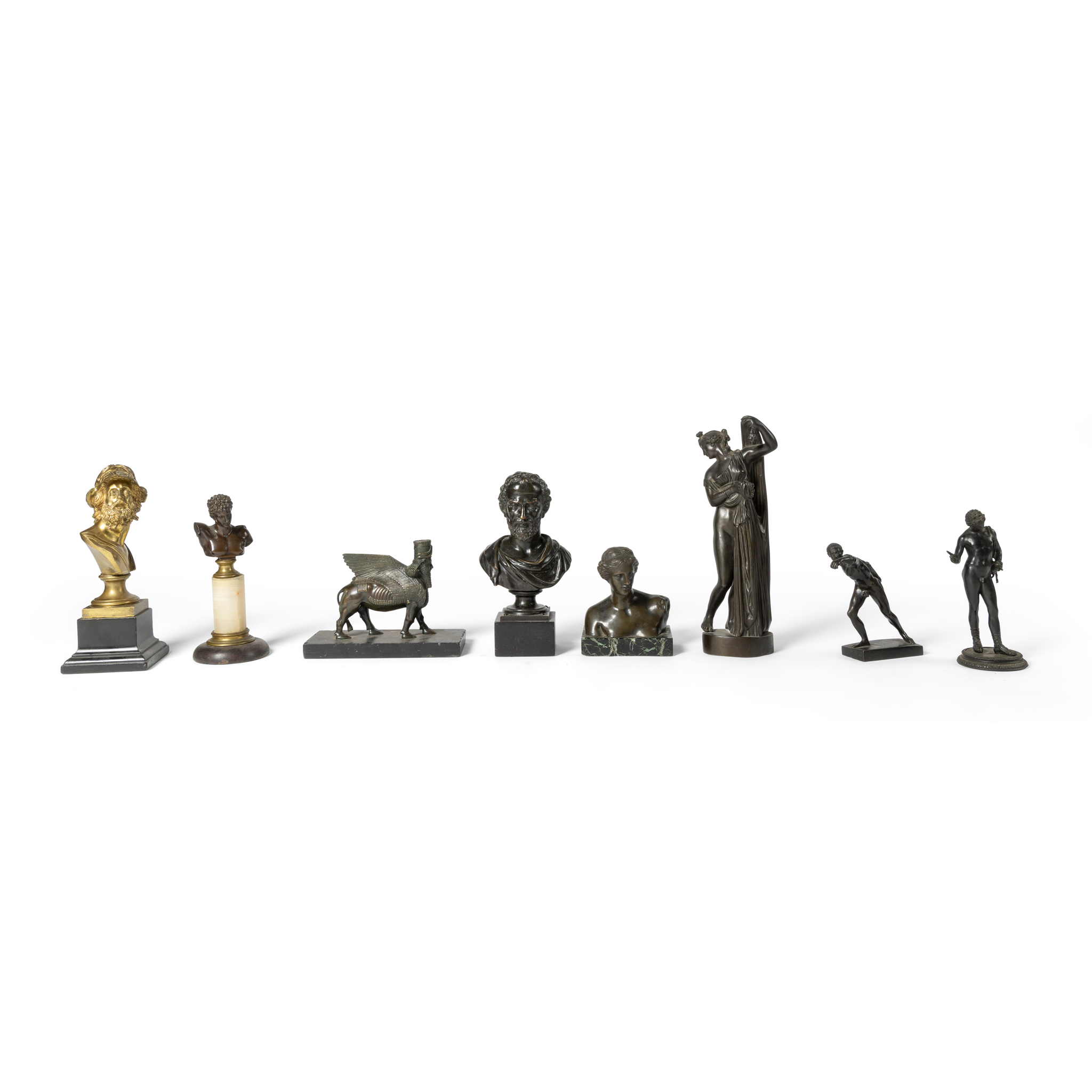 A COLLECTION OF GRAND TOUR TYPE BRONZES