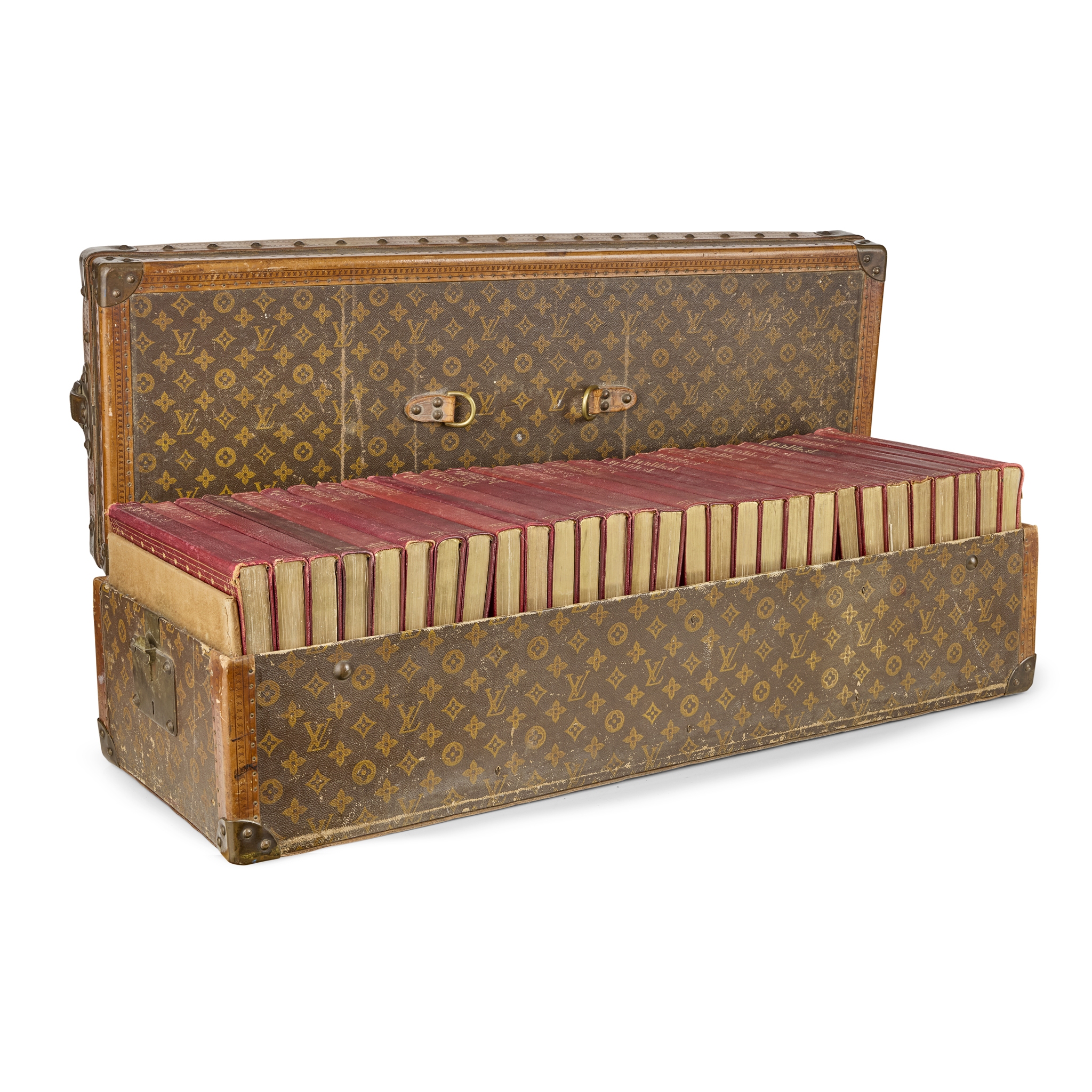 LOUIS VUITTON LIBRARY TRUNK MADE FOR THE ENCYCLOPAEDIA BRITANNICA