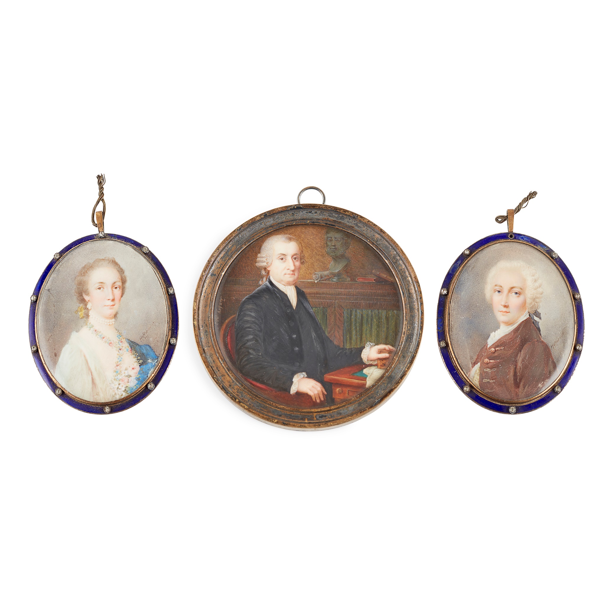 THREE PORTRAIT MINIATURES